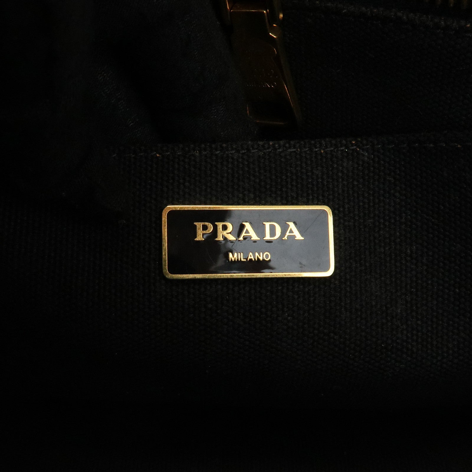 PRADA Canapa Mini Canvas 2Way Bag Hand Bag Black 1BG439