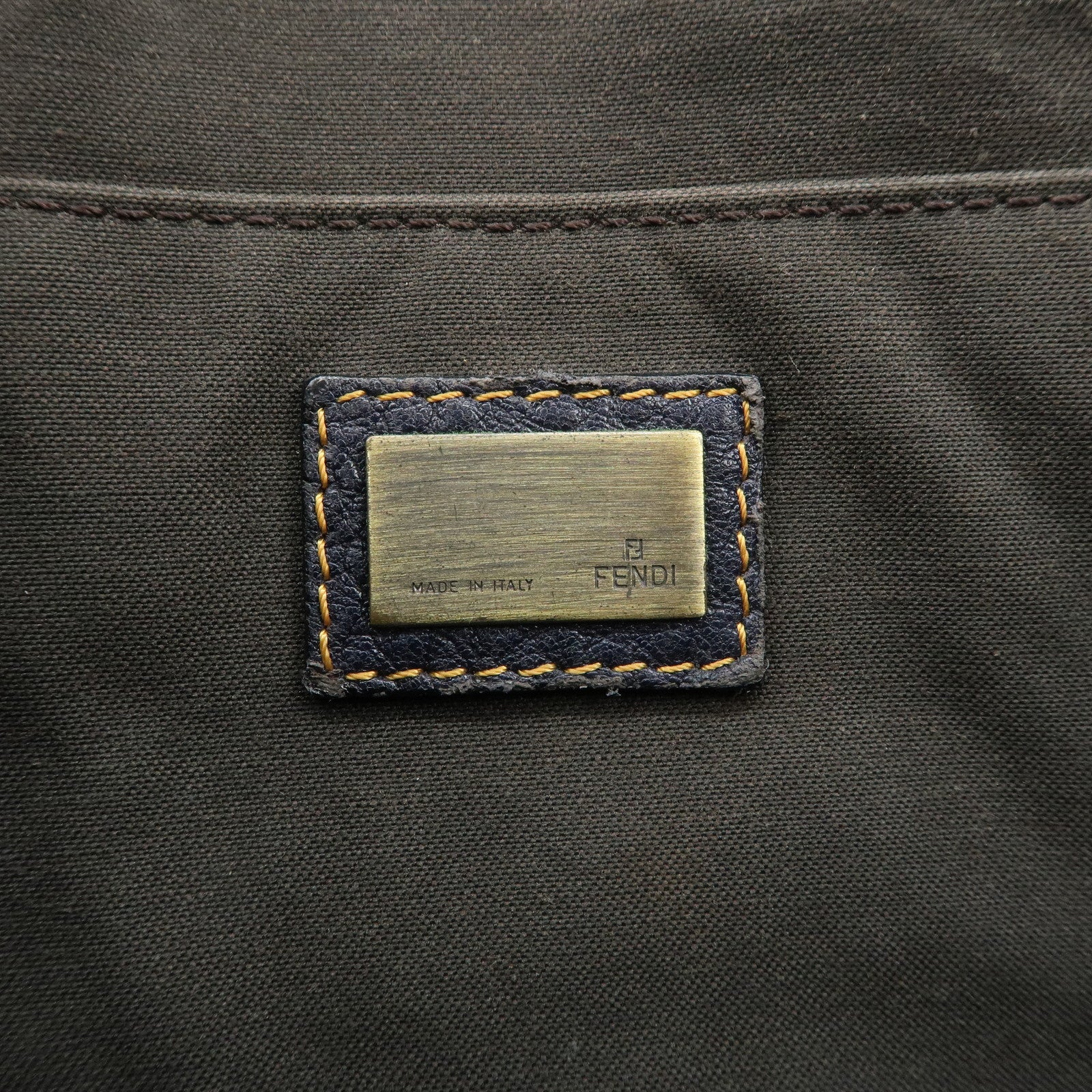 FENDI Leather Patent Leather shoulder Bag Belt Navy 8BR551