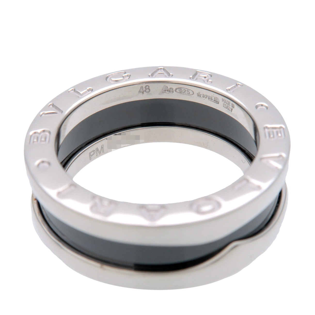 BVLGARI B-Zero1 Save the Children Ring SV925 Black Ceramic US4.5