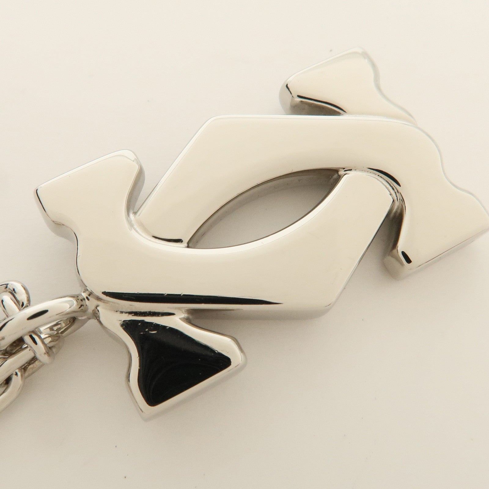 Cartier Must Line Logo Metal Bag Charm Key Charm Silver