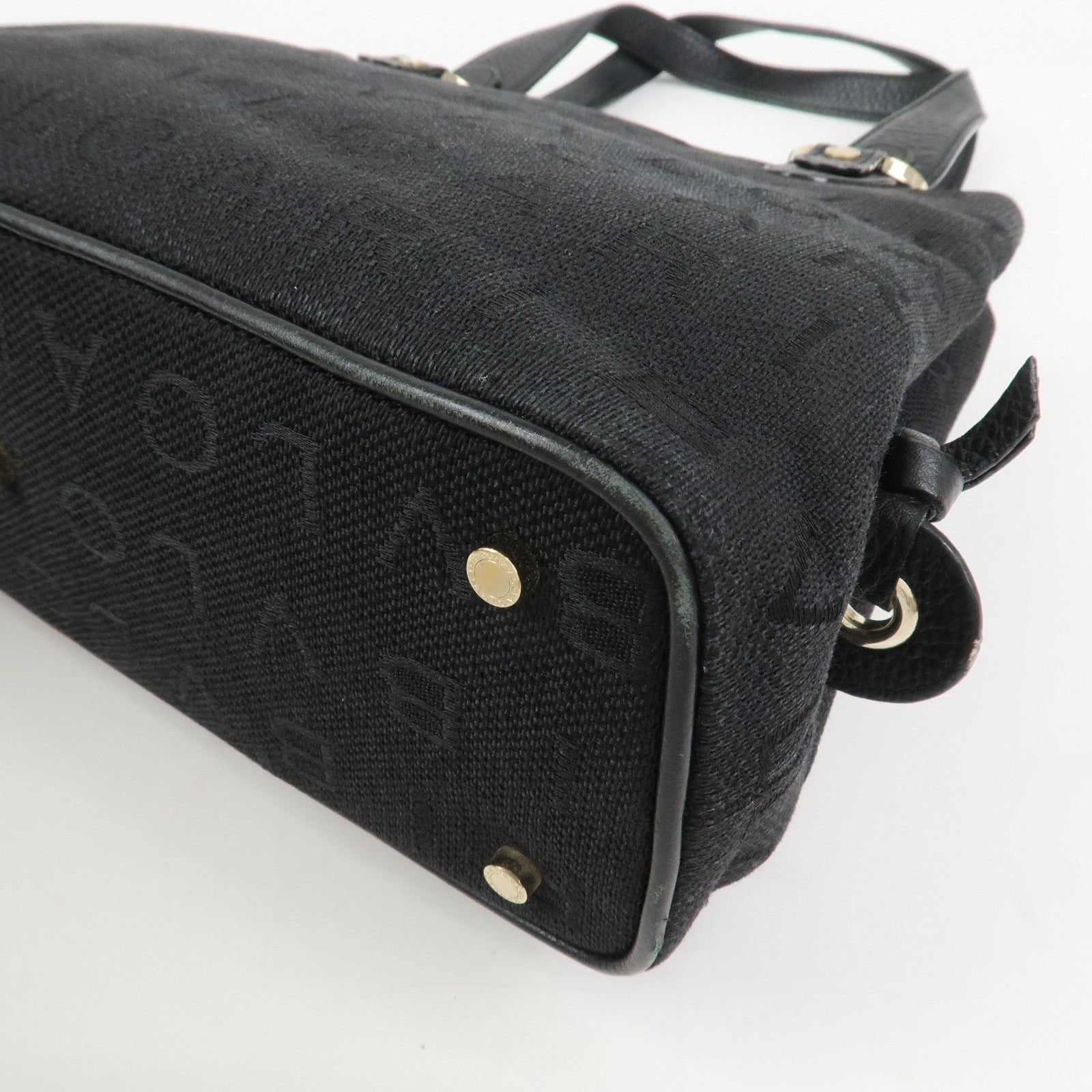 BVLGARI Logo Mania Canvas Leather 2Way Bag Shoulder Bag Black