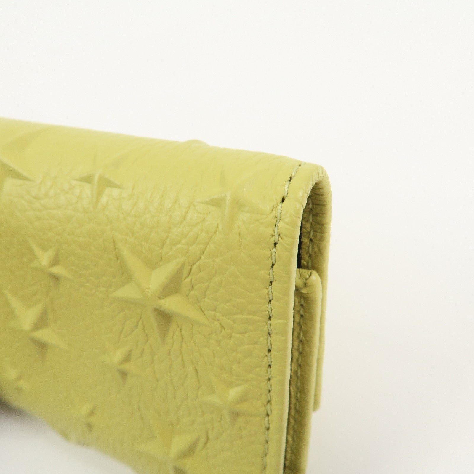 JIMMY CHOO Logo Leather 6 Rings Key Case Key Holder Yellow