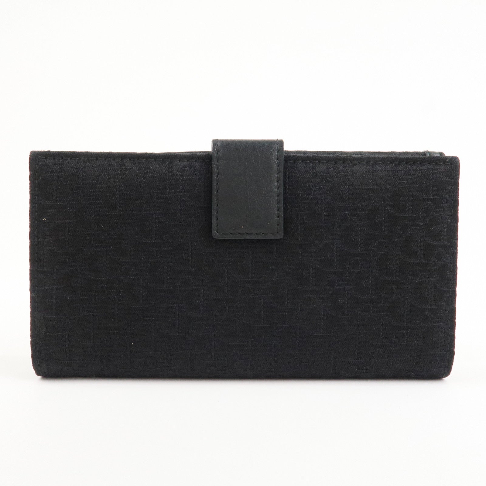 Christian Dior Trotter Canvas Leather Long Wallet Black