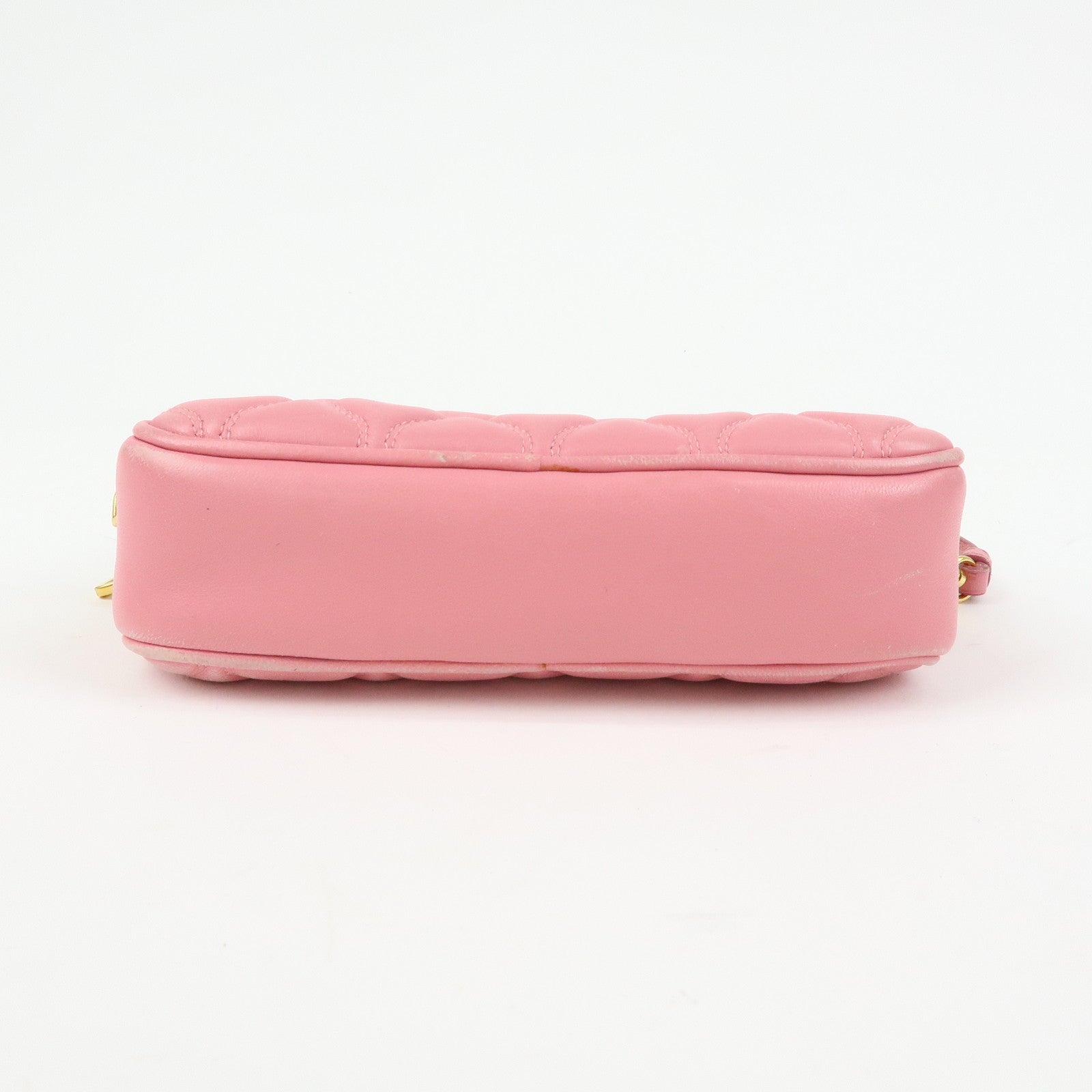 MIU MIU Nappa Leather Hand Bag Accessory Pouch Pink