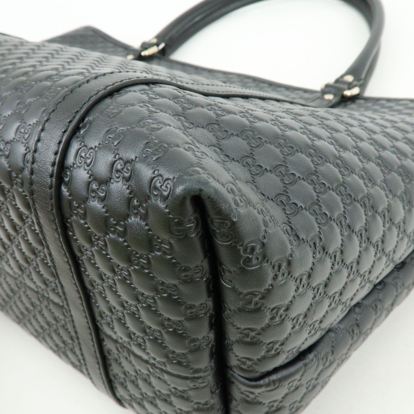 GUCCI Microguccissima Leather Tote Bag Shoulder Bag Black 449647