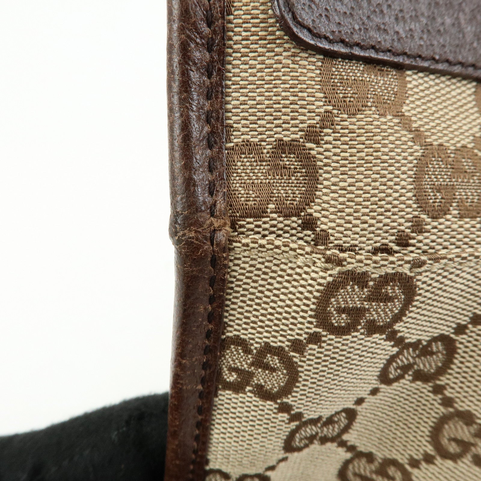 GUCCI GG Canvas Leather Shoulder Crossbody Bag Beige Brown 27639