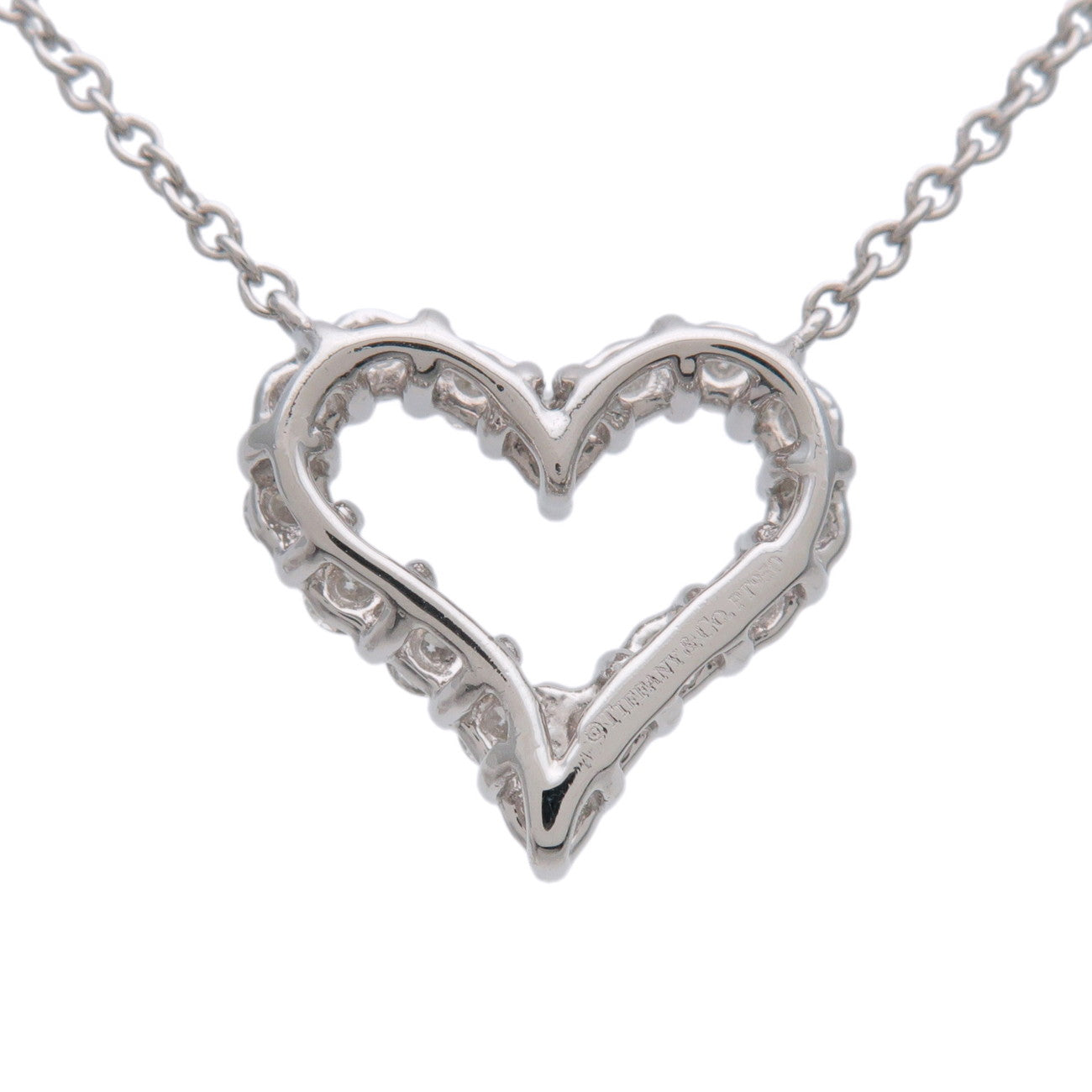 Tiffany & Co Sentimental Heart Diamond Necklace PT950 Platinum