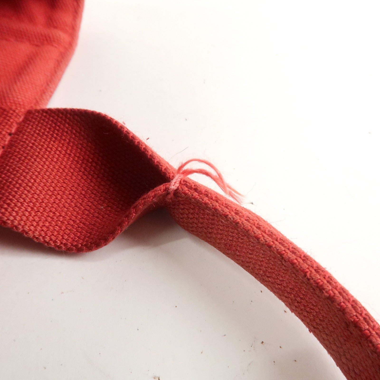 PRADA Logo Canapa Mini Canvas Hand Bag Tote Bag Red BN2439
