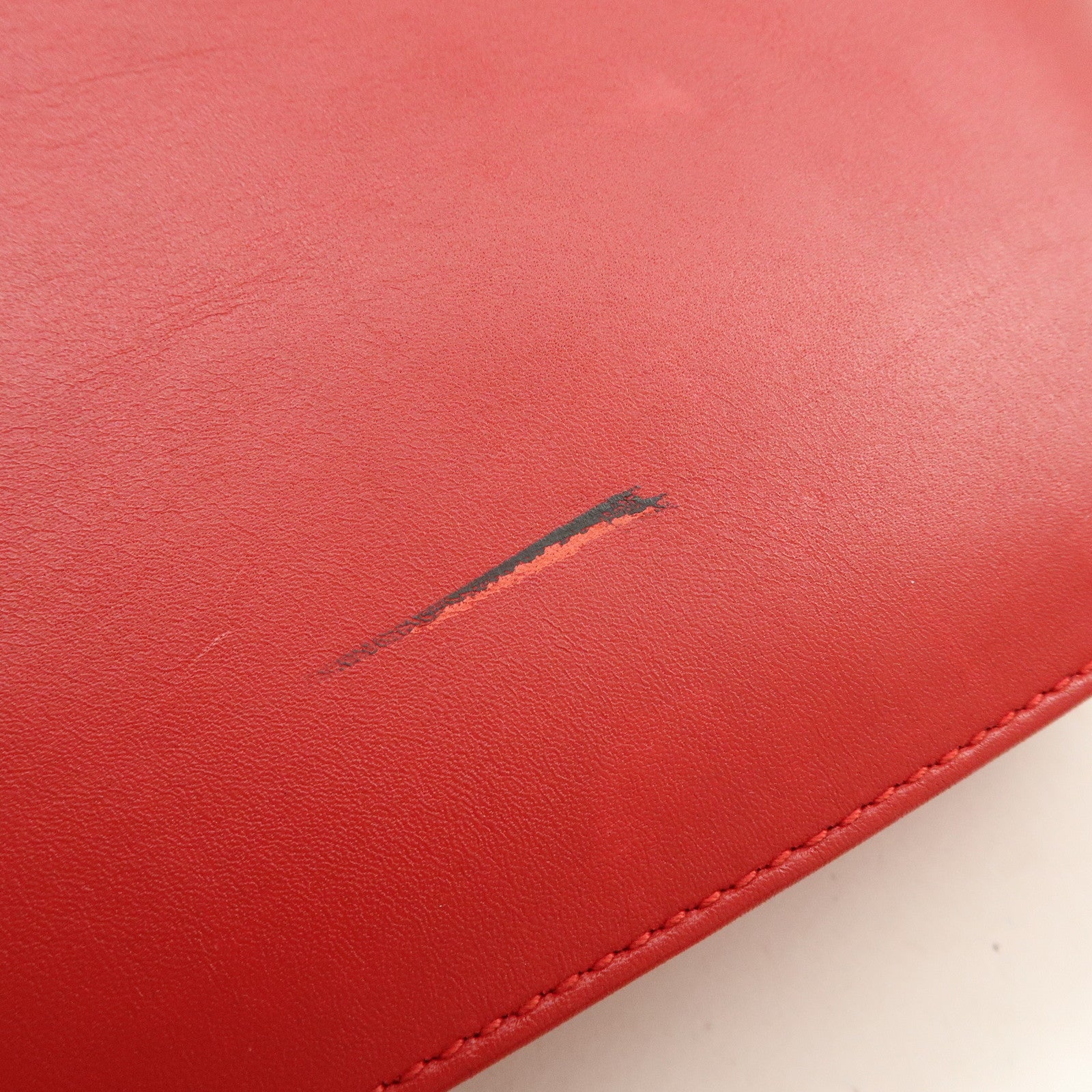 Ferragamo Leather Studs Shoulder Bag Red