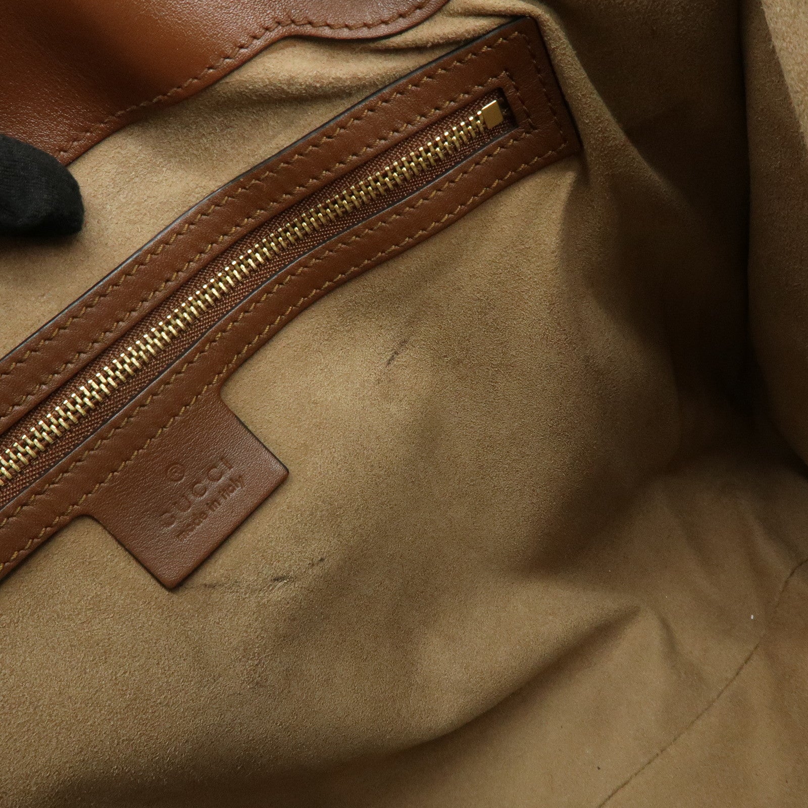 GUCCI GG Supreme PVC Leather Chain Shoulder Bag Beige Brown 479197