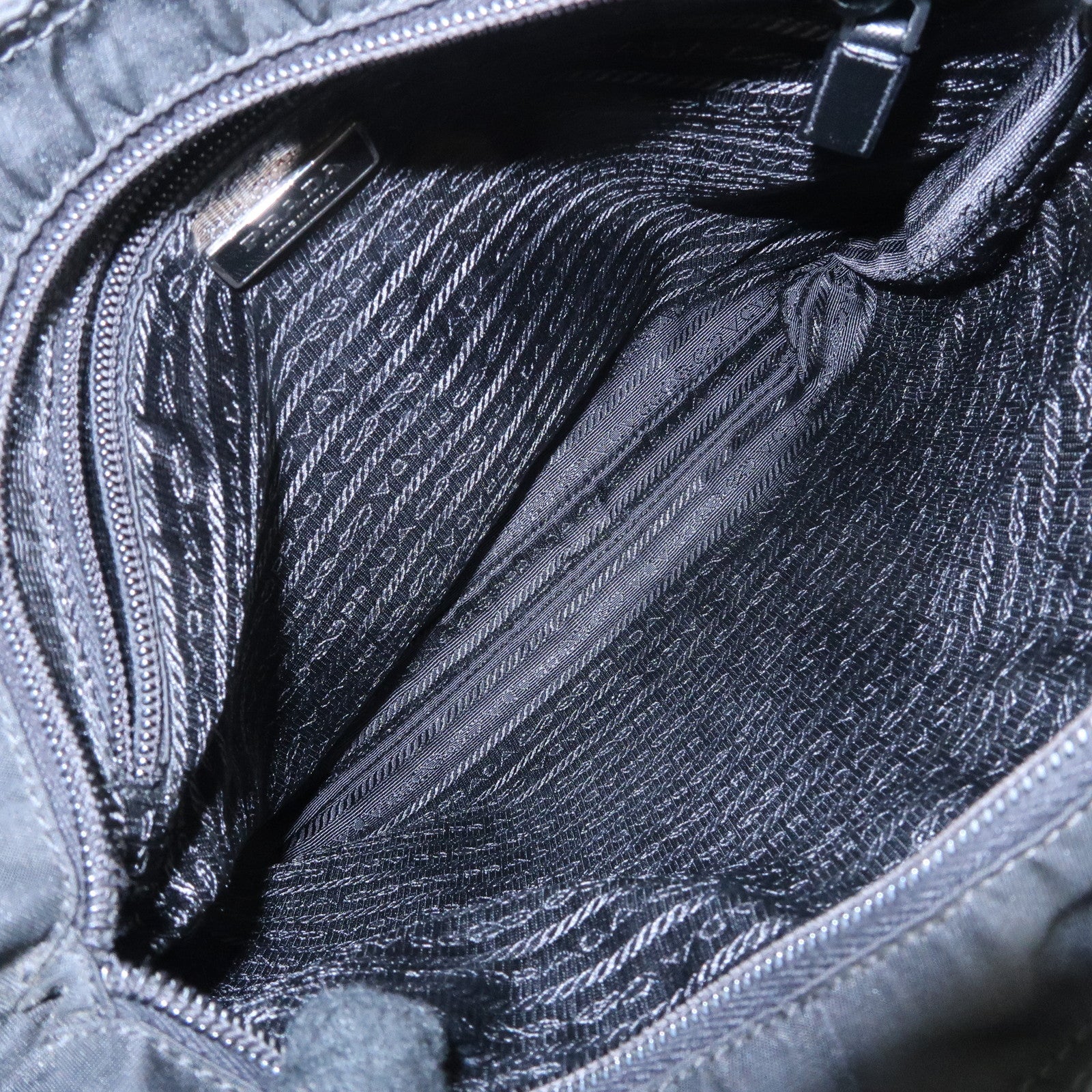 PRADA Triangle Logo Nylon Shoulder Bag Crossbody Bag Black Used