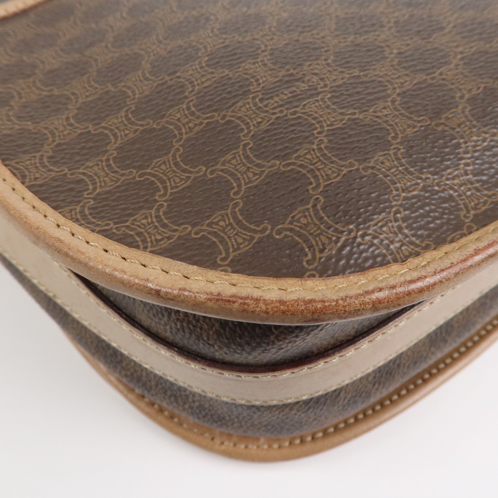 CELINE Macadam PVC Leather Shoulder Bag Crossbody Bag Brown