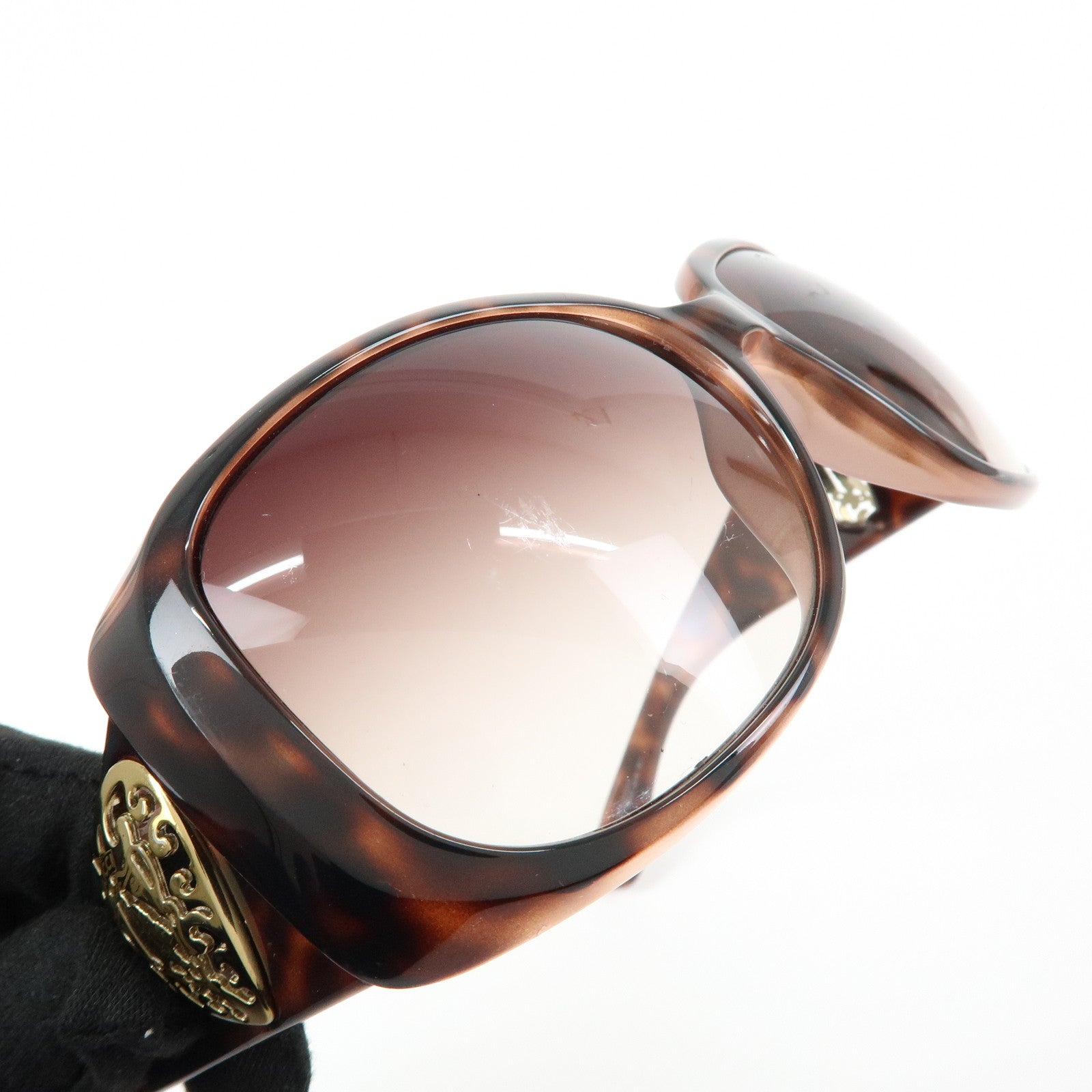 GUCCI Crest Plastic Sunglasses Heart Brown GG3067