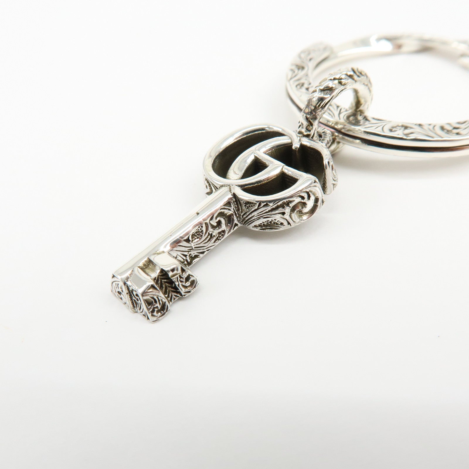 GUCCI Double G Key Motif Bag Charm Key Holder SV925 Silver