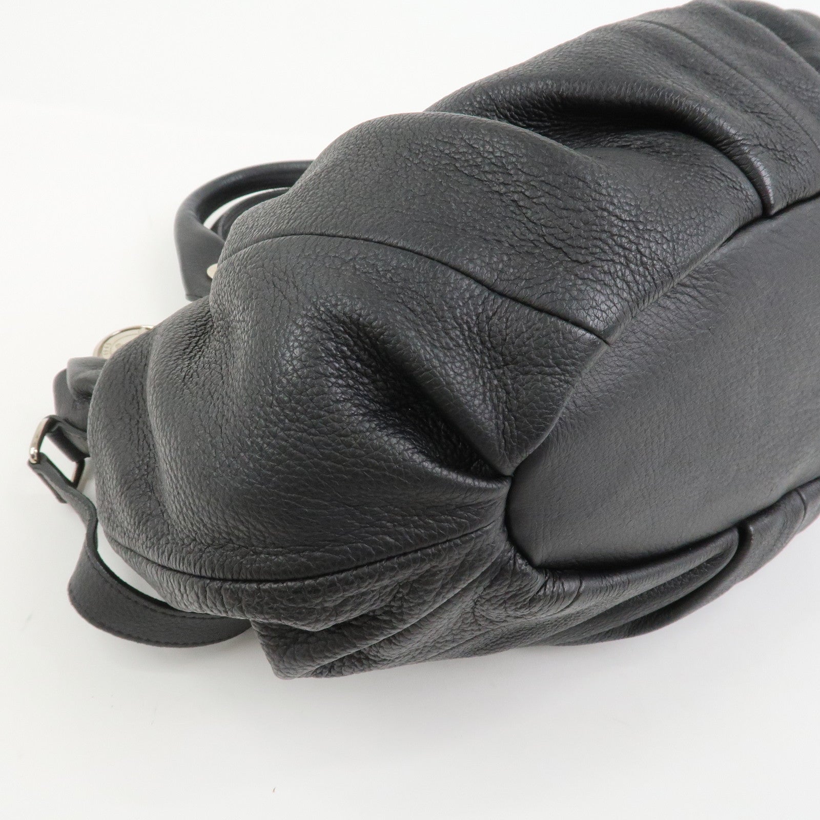 CELINE Macadam Leather Pillow Small 2Way Hand Shoulder Bag Black