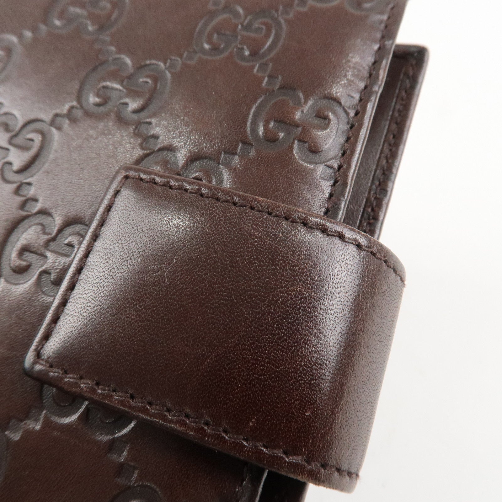 GUCCI Guccissima Leather Planner Cover Dark Brown 115240 Used