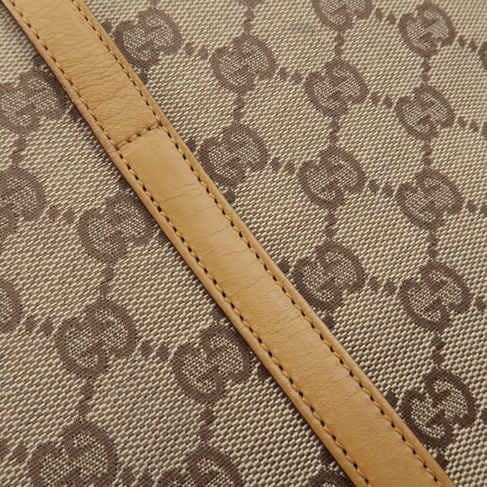 GUCCI Jackie Leather Shoulder Bag Tote Bag Beige 002.1073 Used