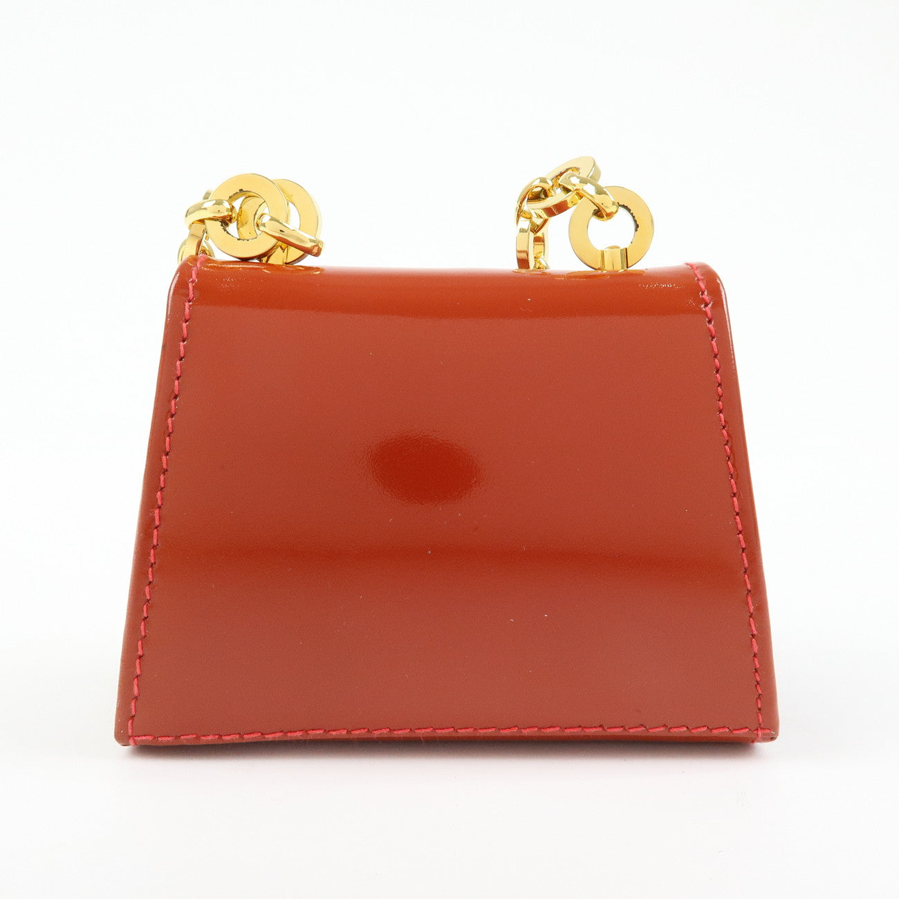 Ferragamo Gancini Patent Leather Chain Shoulder Crossbody Bag Red