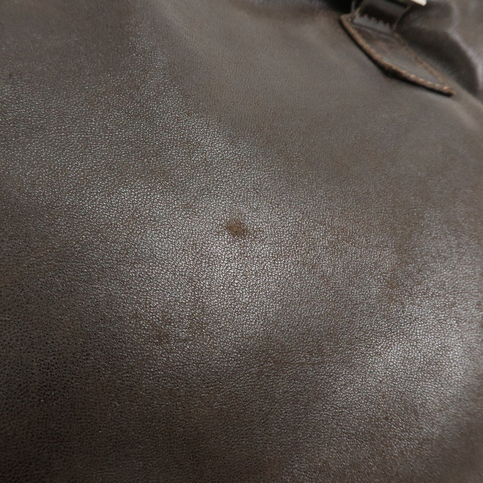 FENDI Leather 2Way Bag Hand Bag Shoulder Bag Brown