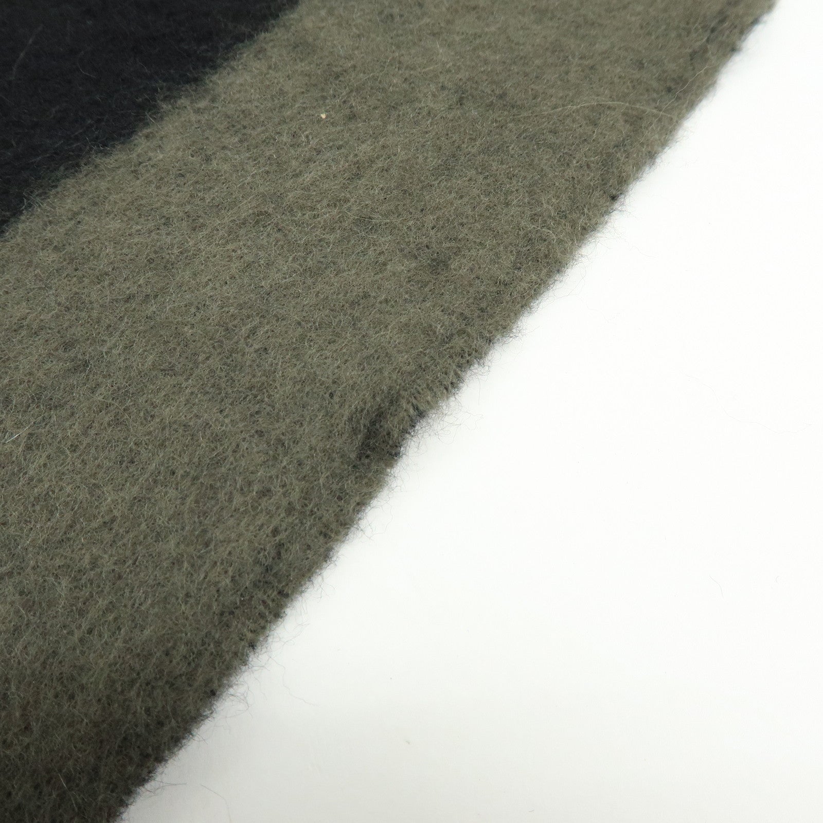 Louis Vuitton Wool Angora Scarf Black Khaki M70024