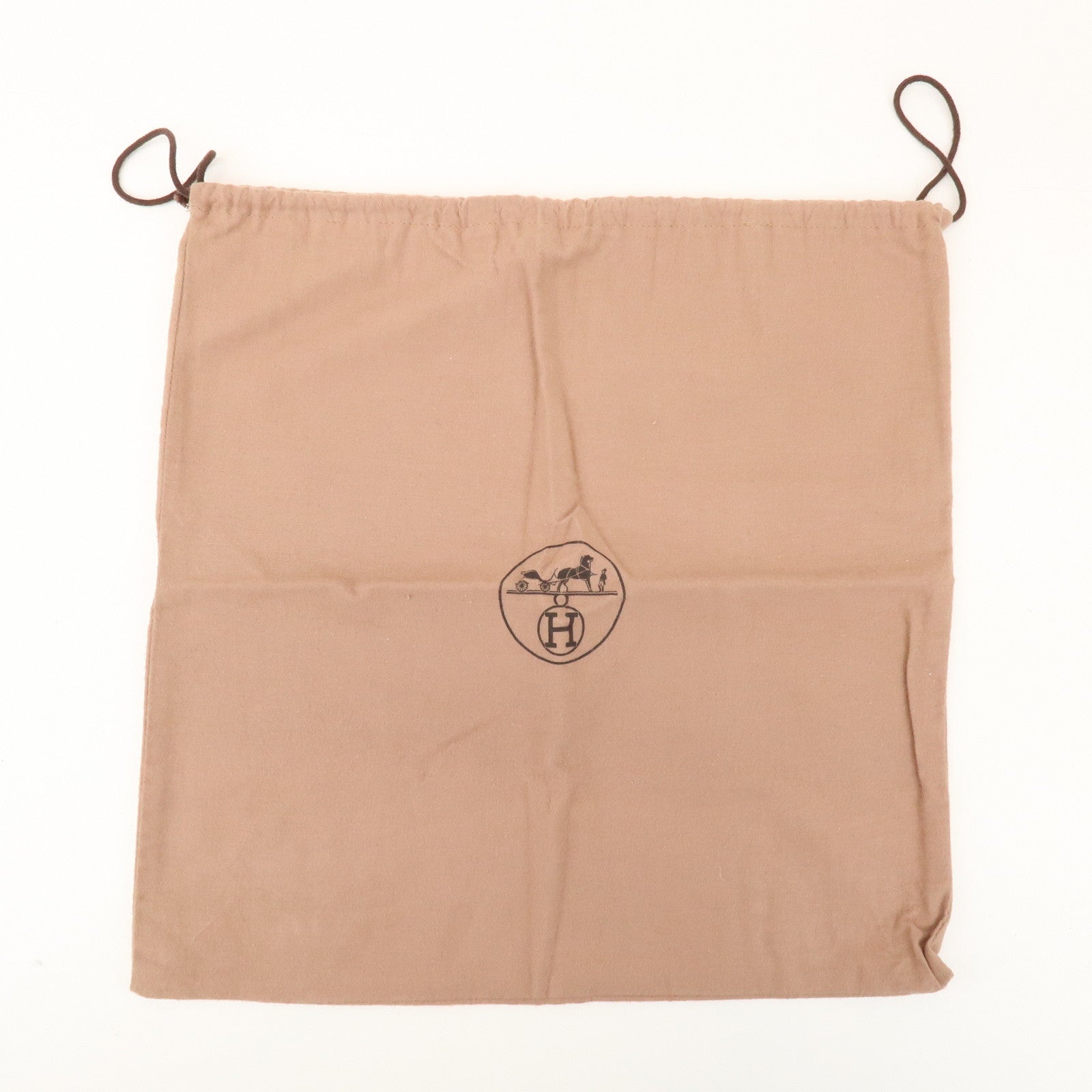 HERMES Set of 8 Drawstring Style Dust Bag Storage Bag Beige Brown