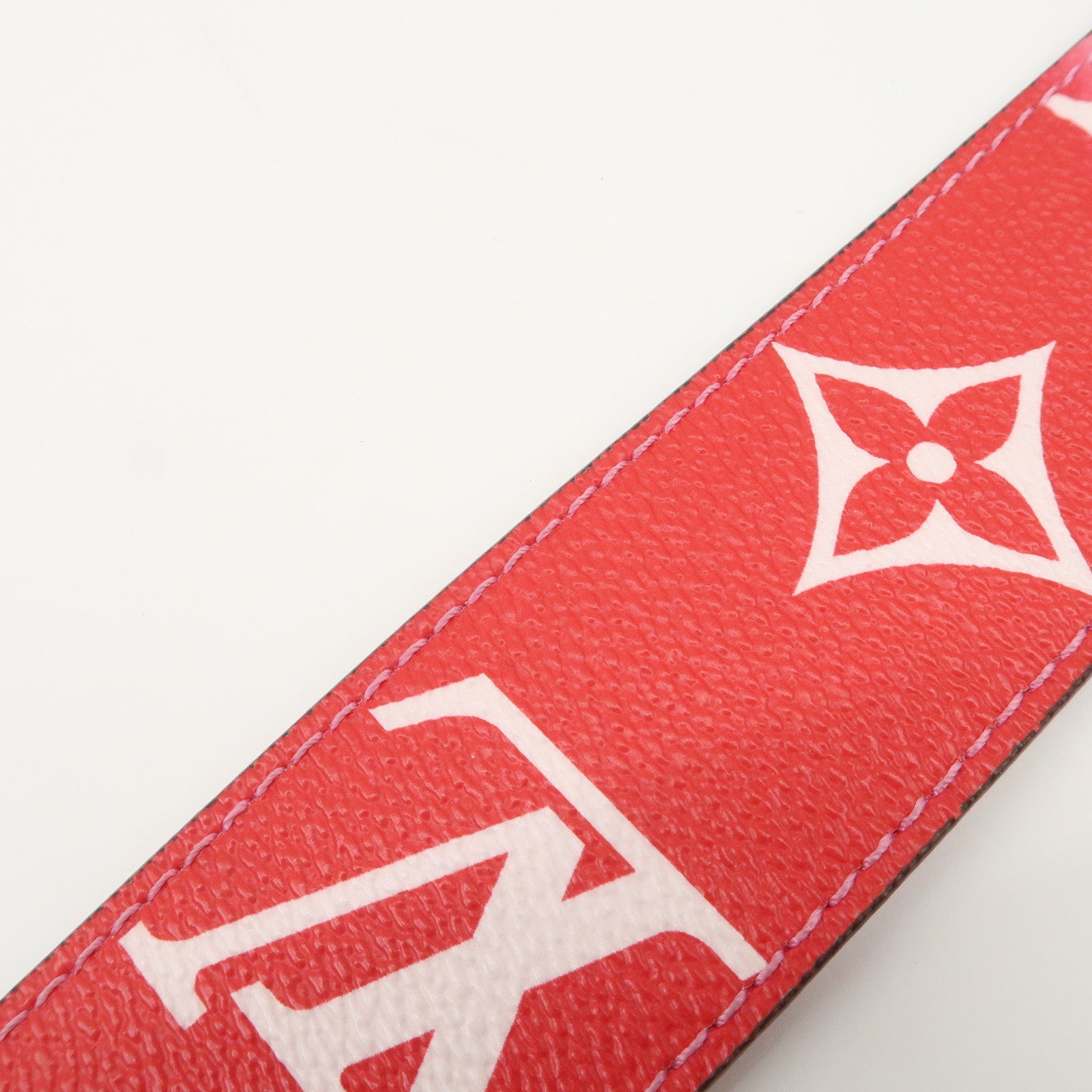 Louis Vuitton LV Escale Leather Shoulder Strap 100cm Pink Red Used