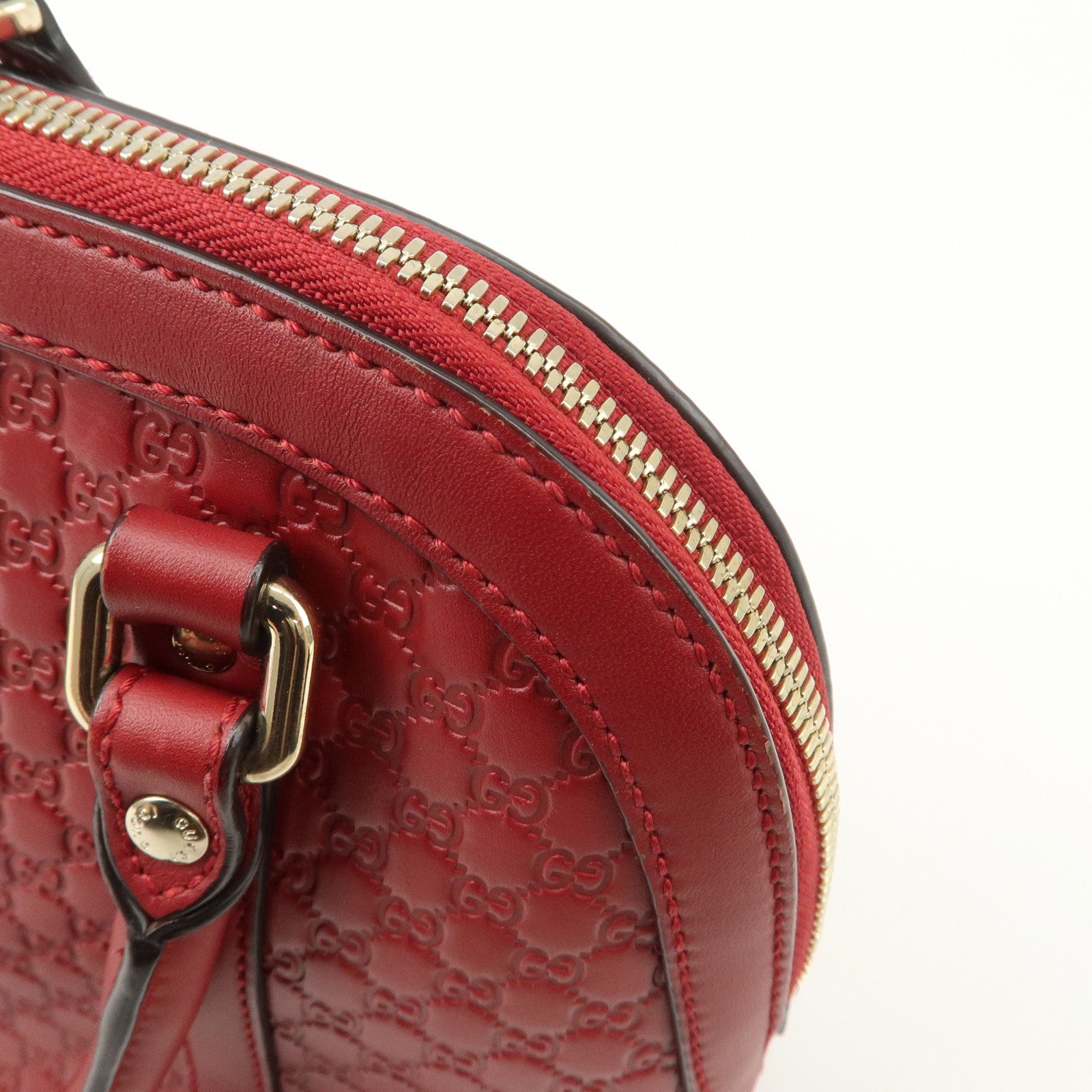 GUCCI Micro Guccissima 2Way Bag Hand Bag Red 449654