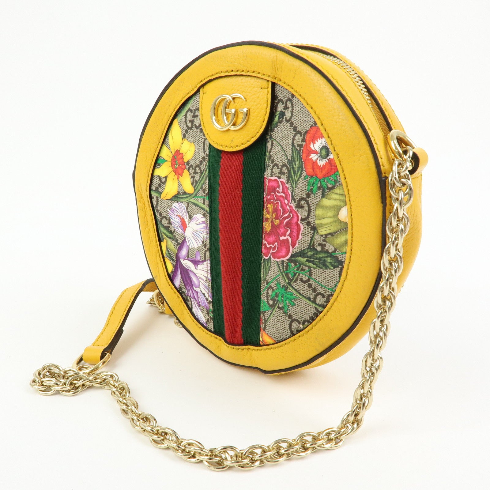 GUCCI Ophidia Sherry Double G Round Mini Chain Shoulder Bag 550618