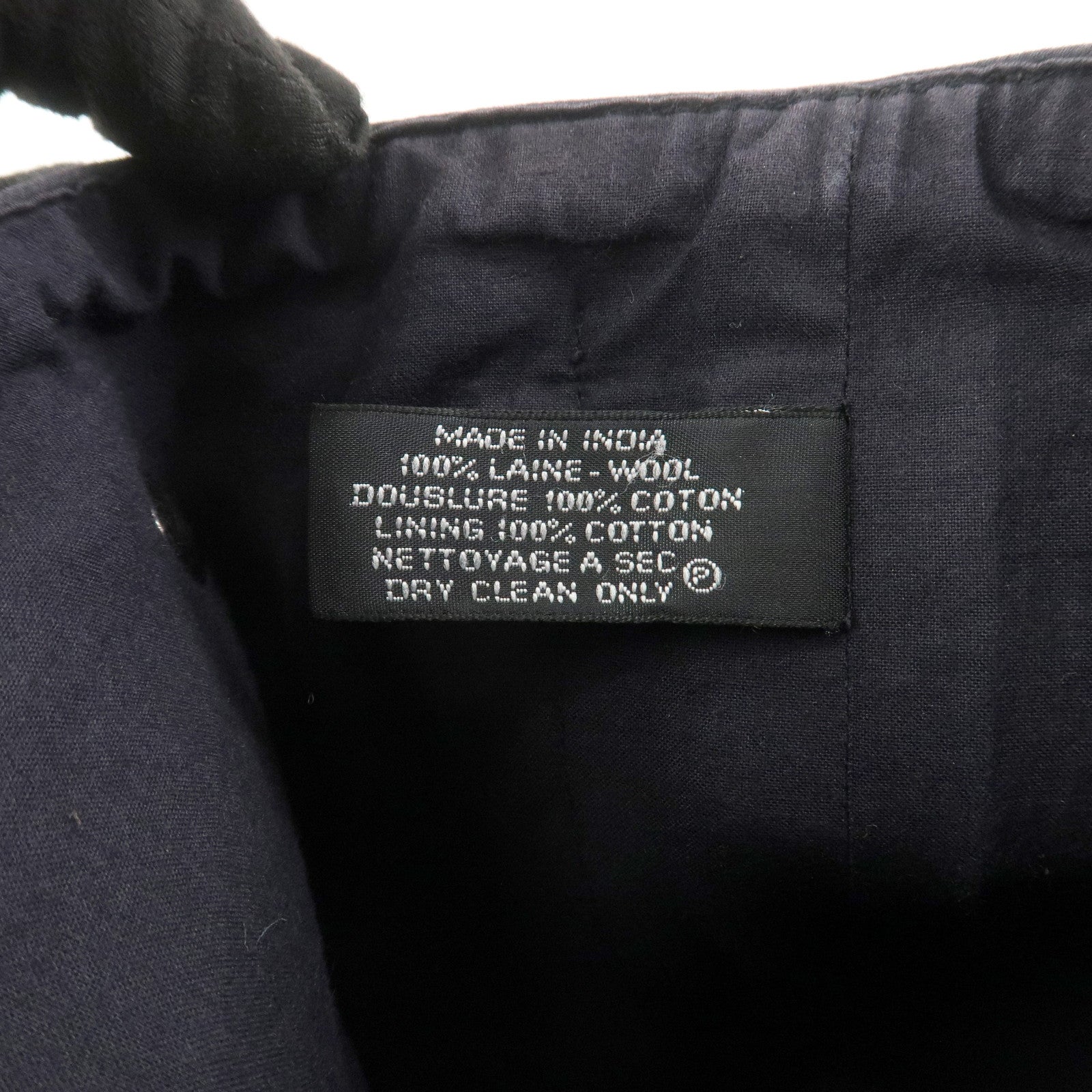 HERMES Amedaba PM Canvas Leather Tote Bag Hand Bag Black