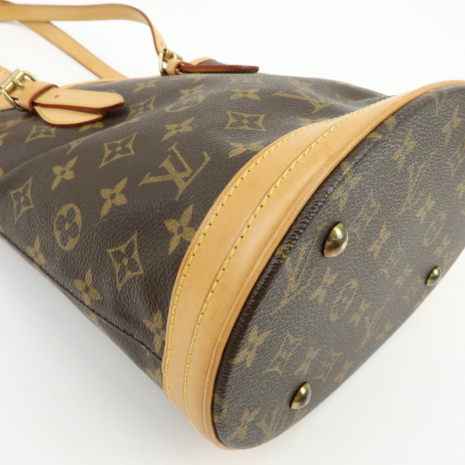 Louis Vuitton Monogram Canvas Bucket PM Hand Bag Brown M42238