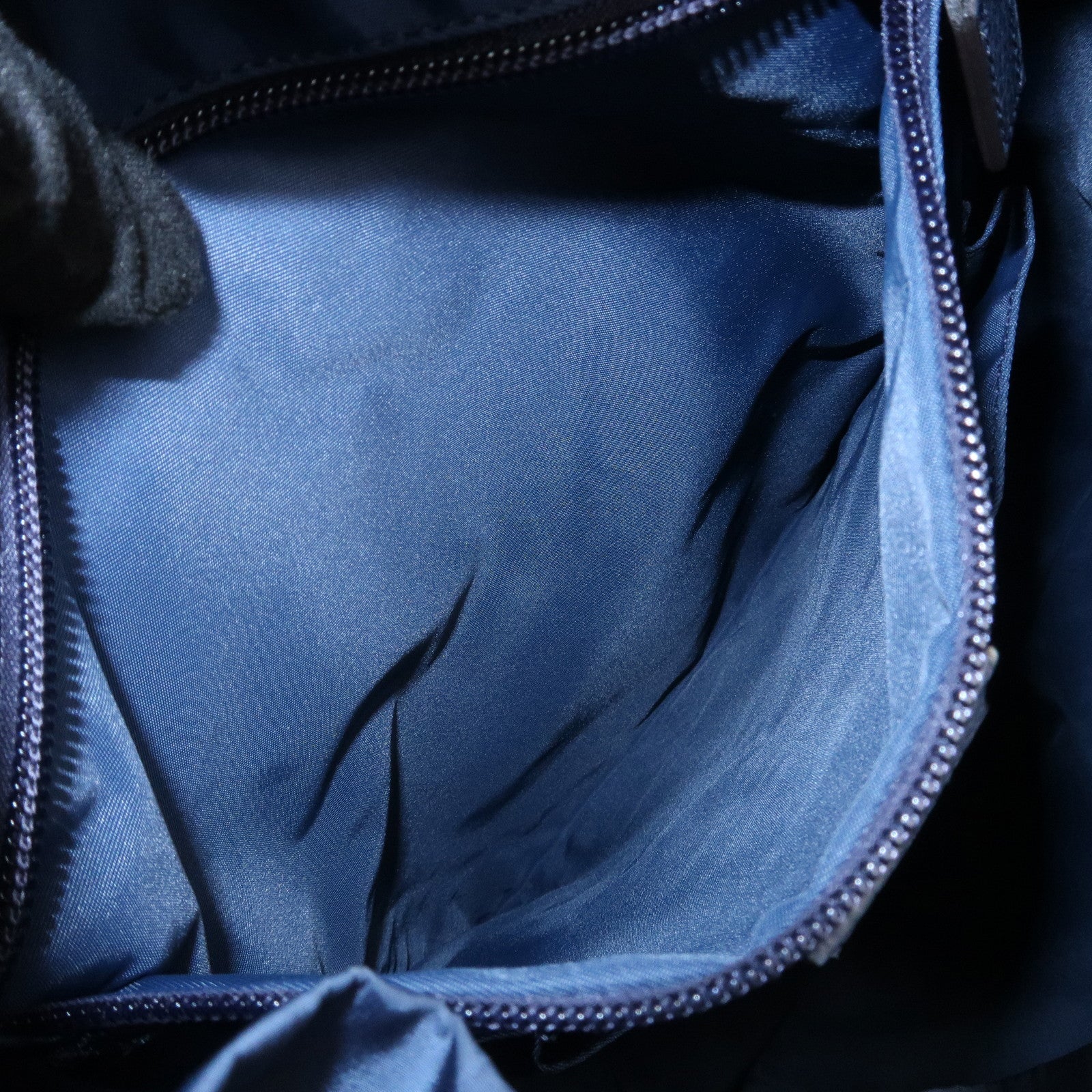 GUCCI GG Nylon Leather Backpack Rucksack Navy 387071