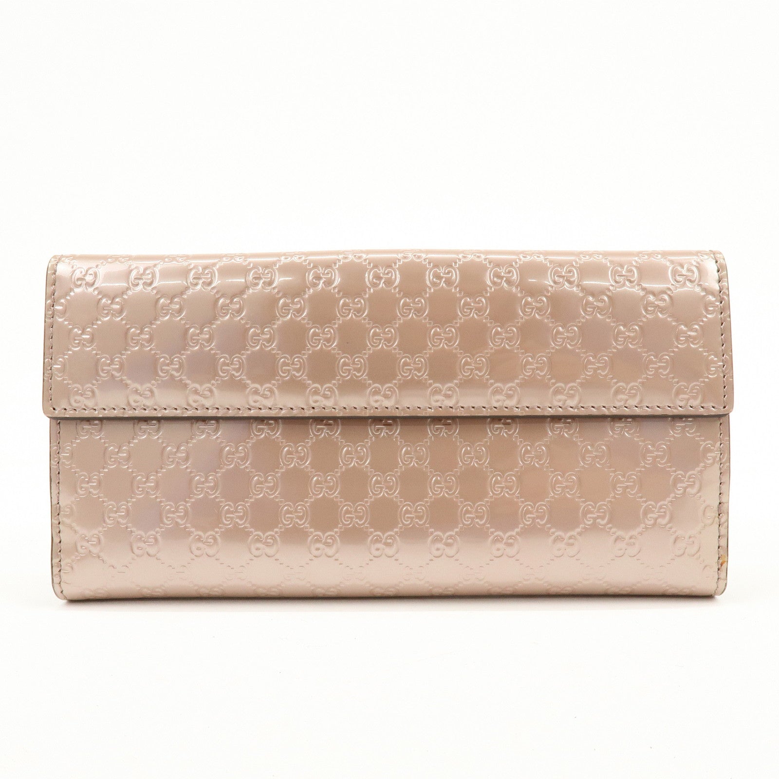 GUCCI Lovely Heart Microguccissima Bi-fold Long Wallet Pink 203550