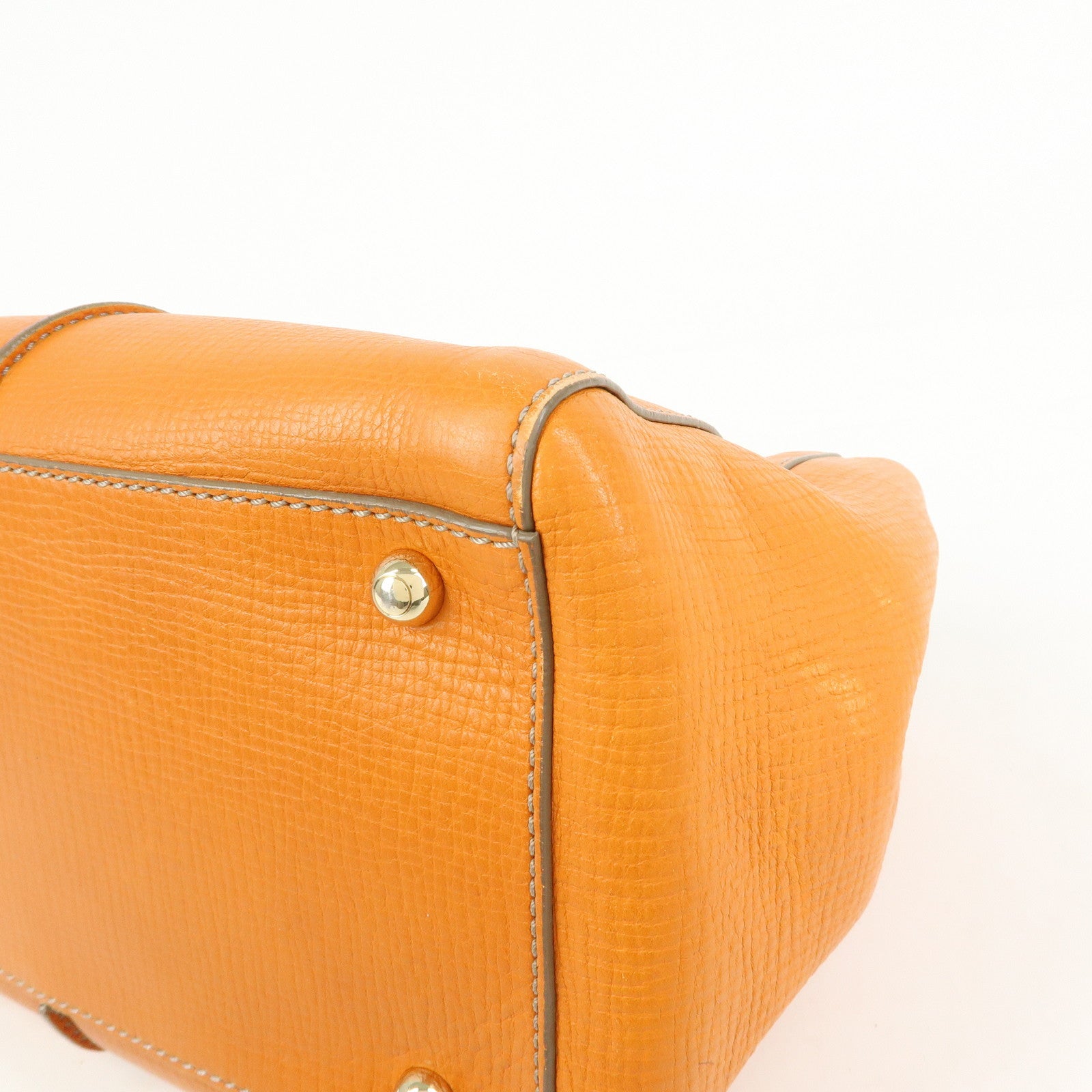 TOD'S D Styling Leather 2Way Bag Hand Bag Shoulder Bag Orange