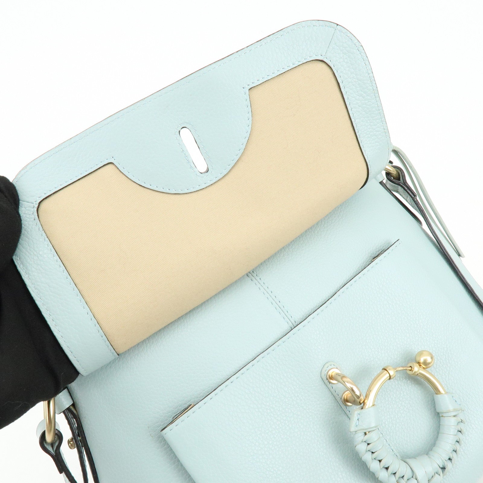 Chloe See By Chloe Leather 2Way Bag Shoulder Bag Light Blue
