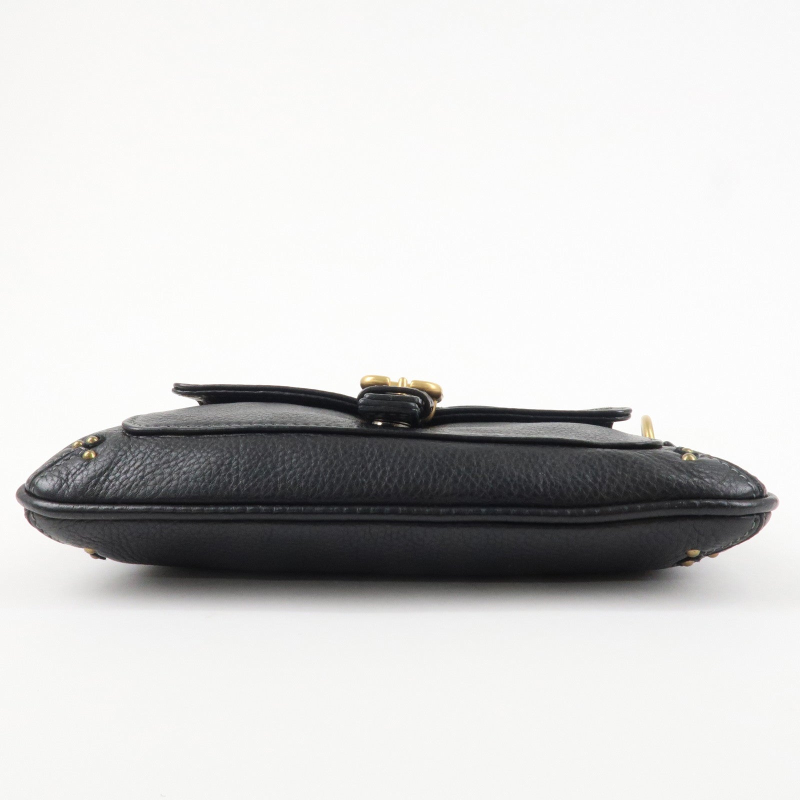 Chloe Paddington Leather Shoulder Bag Hand Bag Black Gold HDW Used