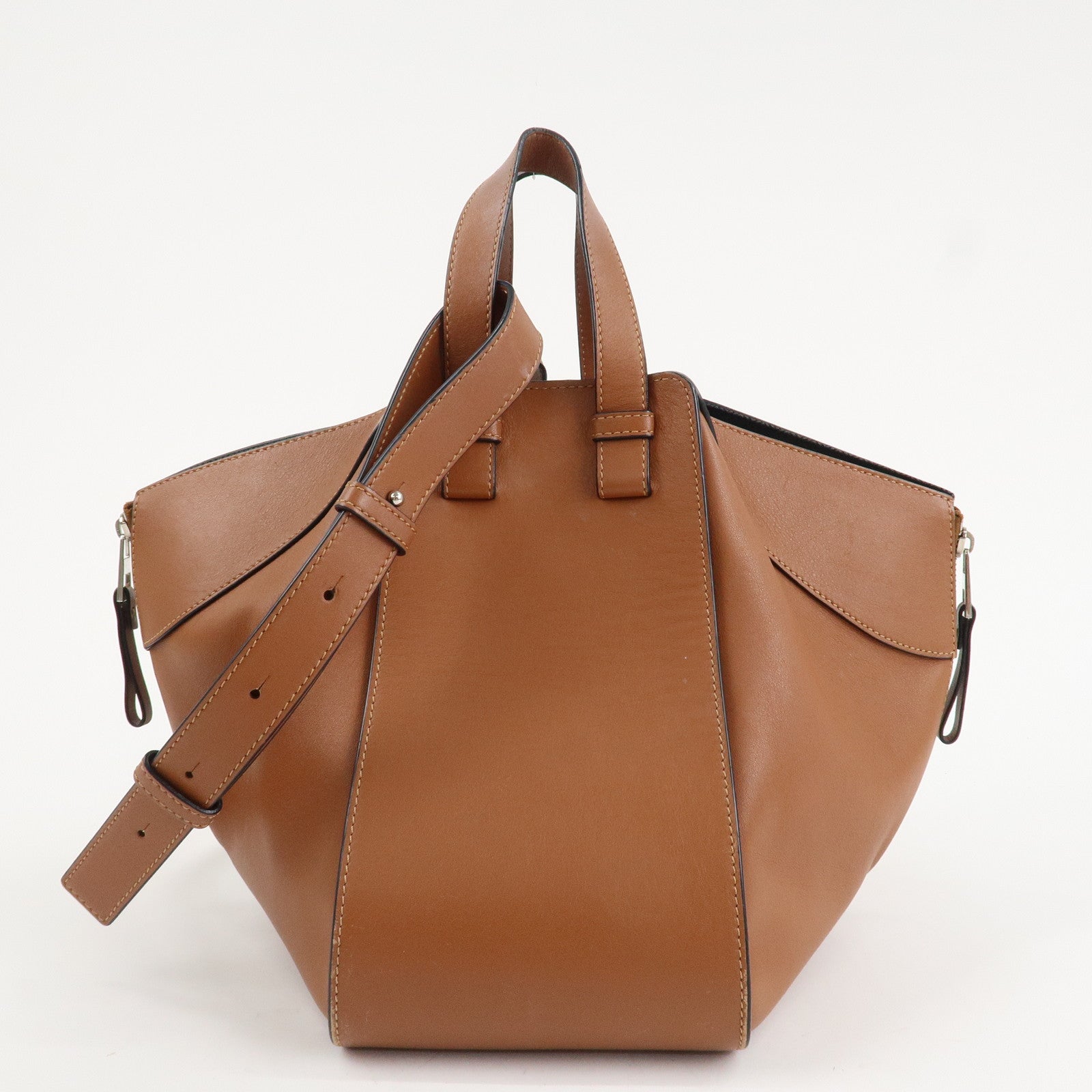 LOEWE Anagram Leather Hammock Small Shoulder Bag Tan Brown Used