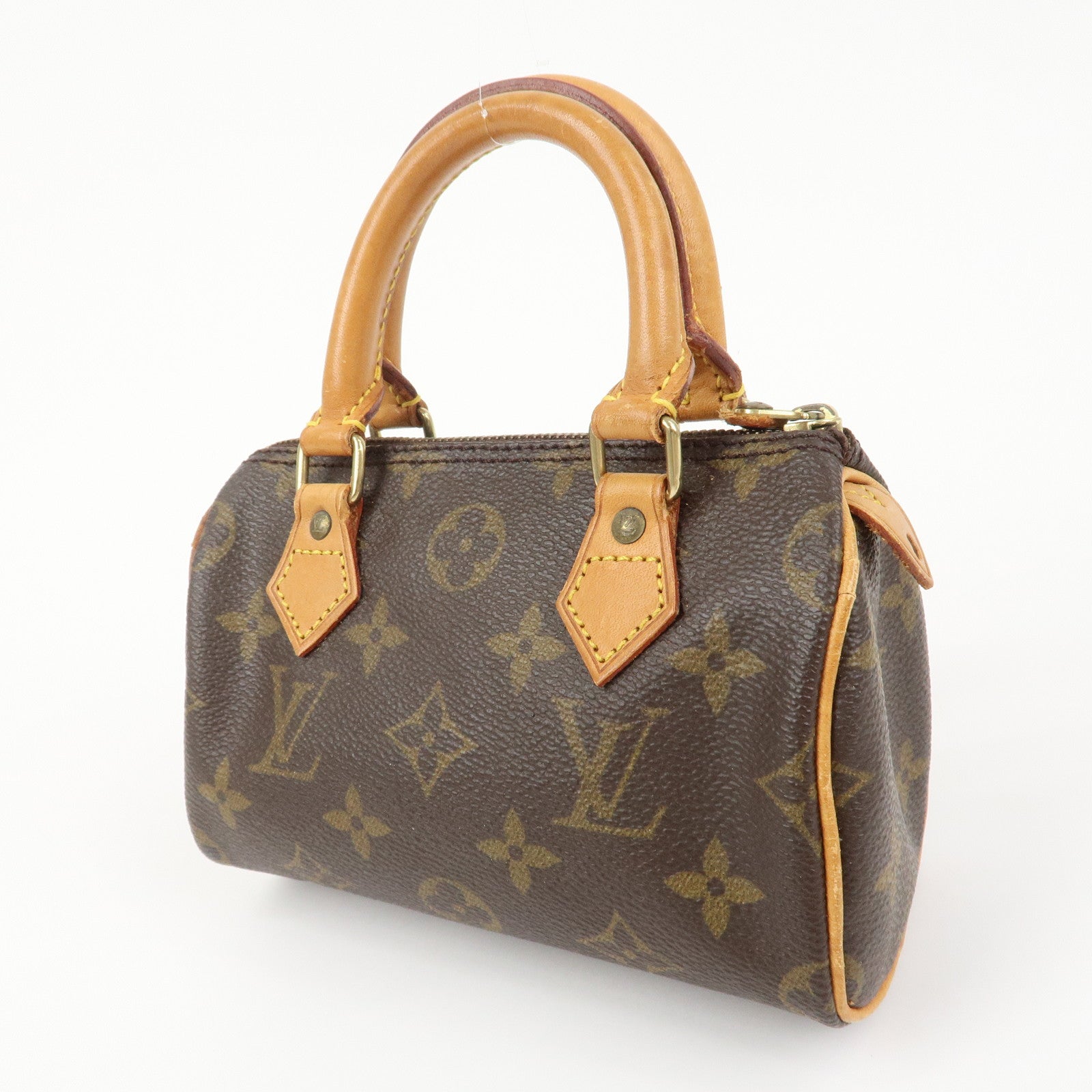 Louis Vuitton Monogram Mini Speedy Hand Bag Boston Bag Brown M41534