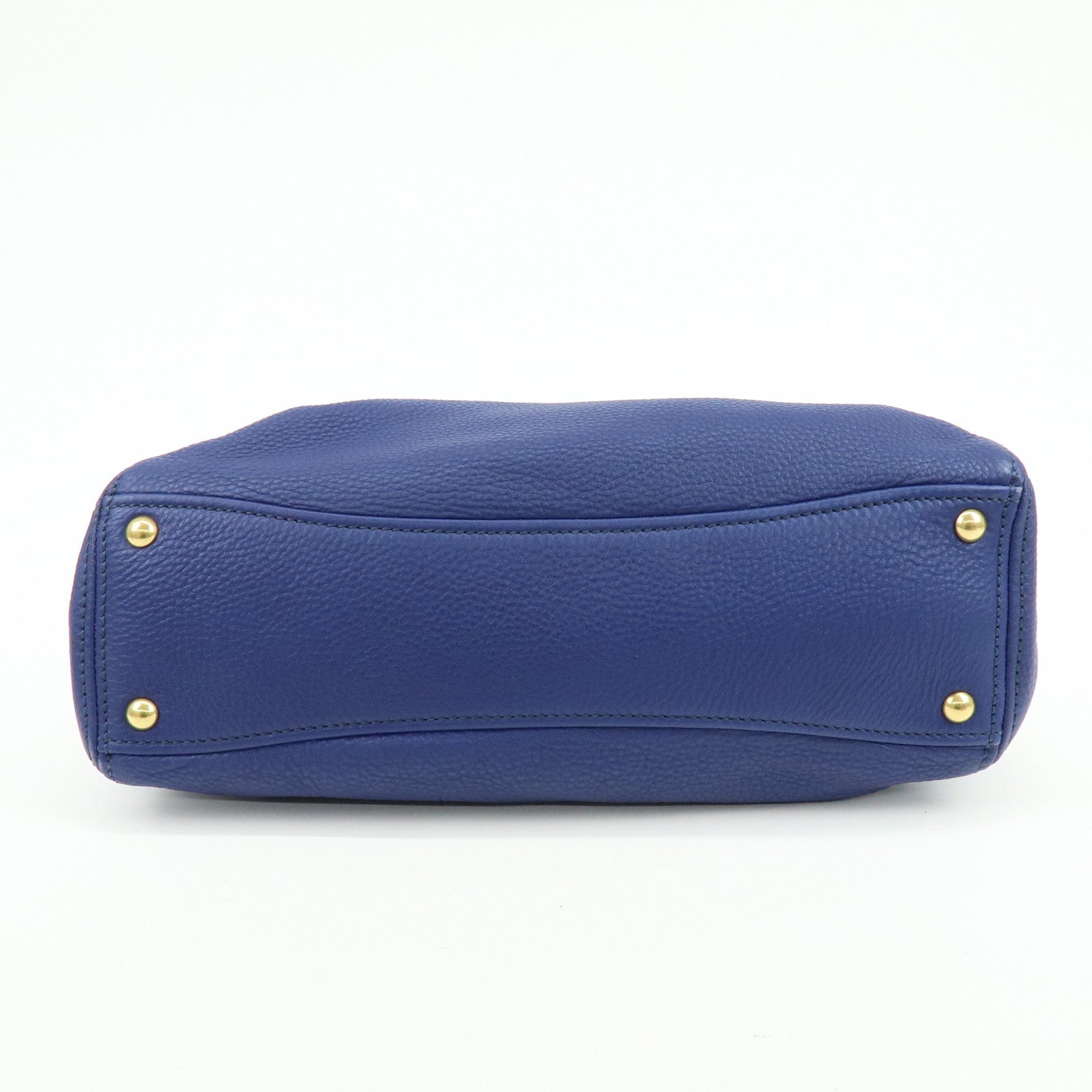 MIU MIU Leather 2Way Bag Hand Bag Shoulder Bag Blue