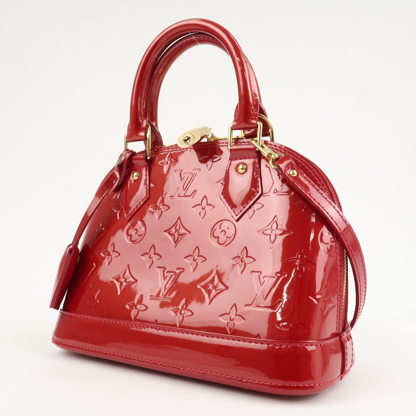 Louis Vuitton Monogram Vernis Alma BB 2Way Bag Red POMME D'AMOUR M91606 Used