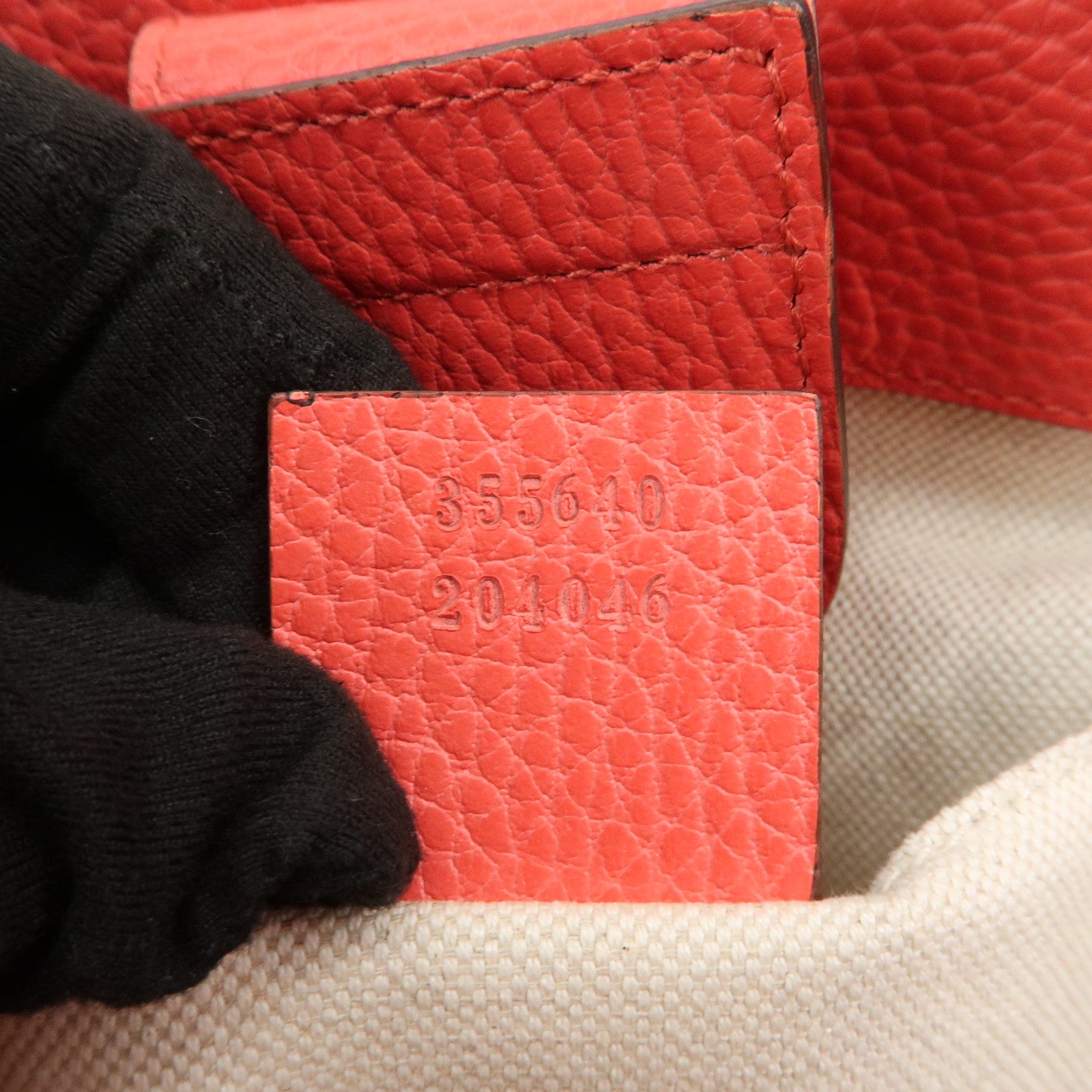 GUCCI Childrens Leather Swing Mini Tote Bag Teddy bear Coral 355640