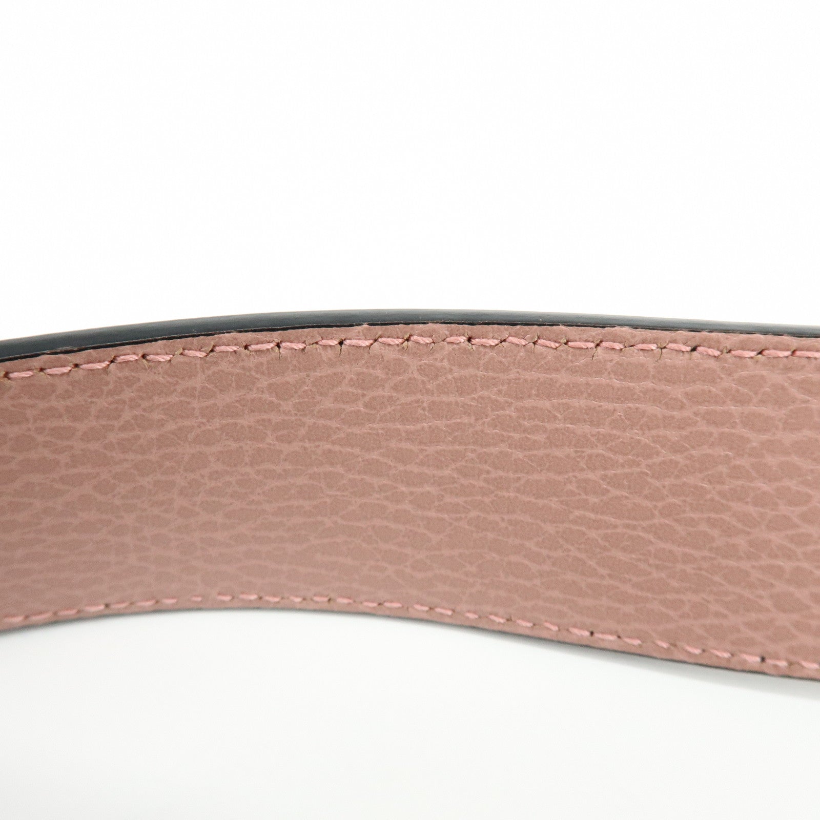 GUCCI Logo Leather Reversible Belt 80/32 Black Pink