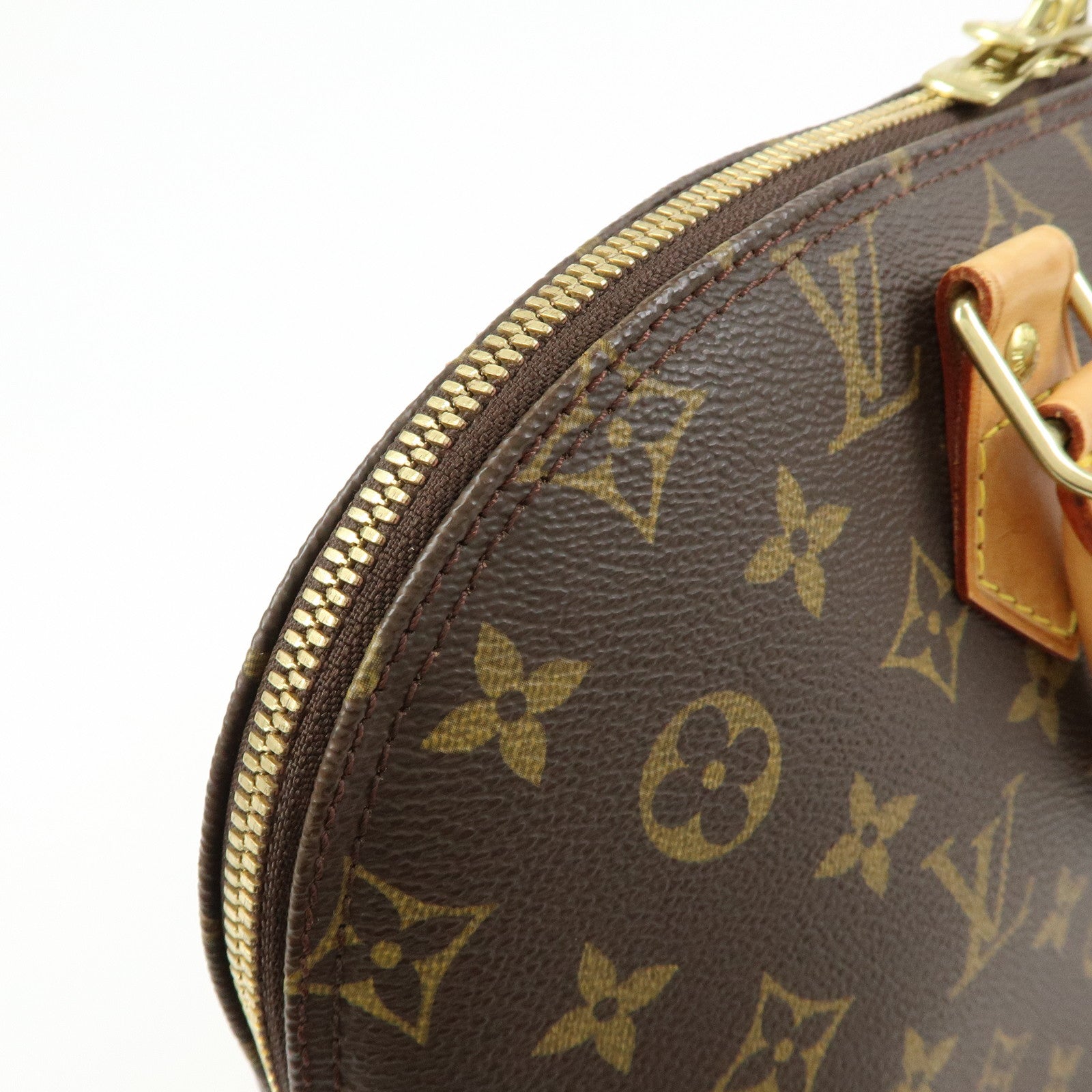 Louis Vuitton Monogram Canvas Leather Alma Hand Bag Brown M51130