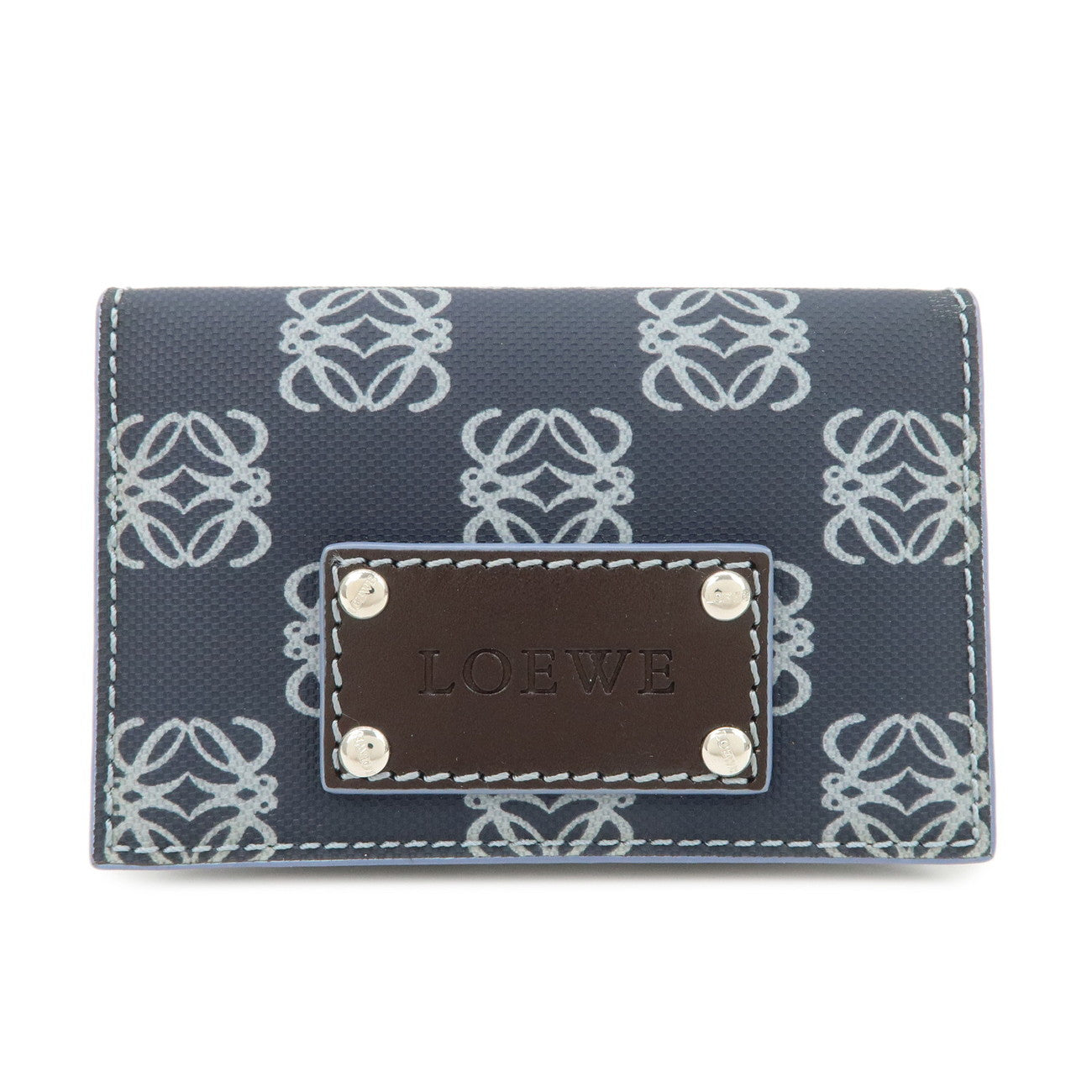 LOEWE Anagram Fragment Case Card Case Card Holder Navy