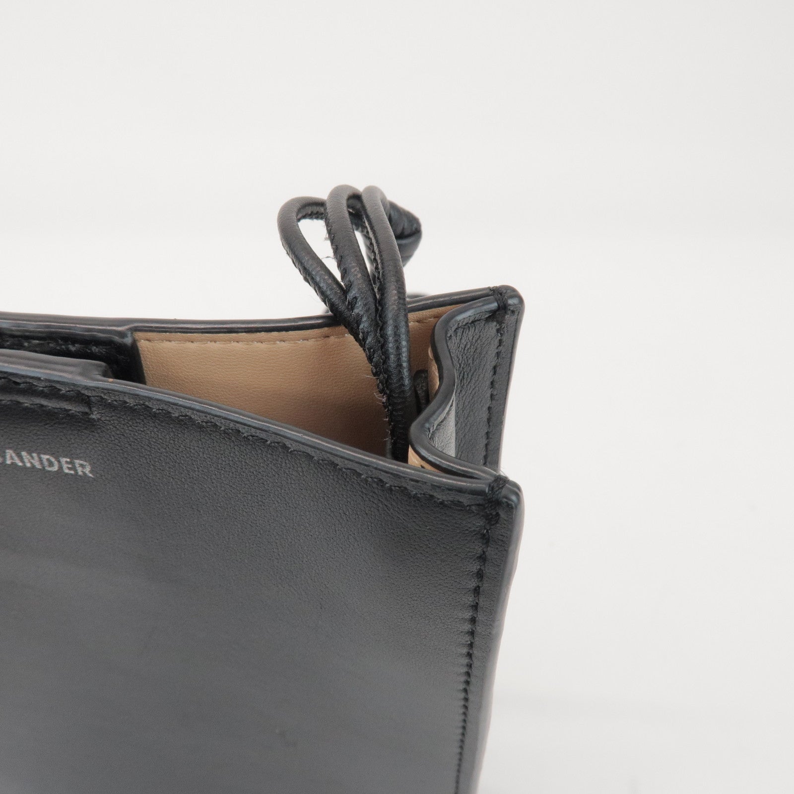 JIL SANDER Tangle Leather Shoulder Bag Crossbody Bag Black