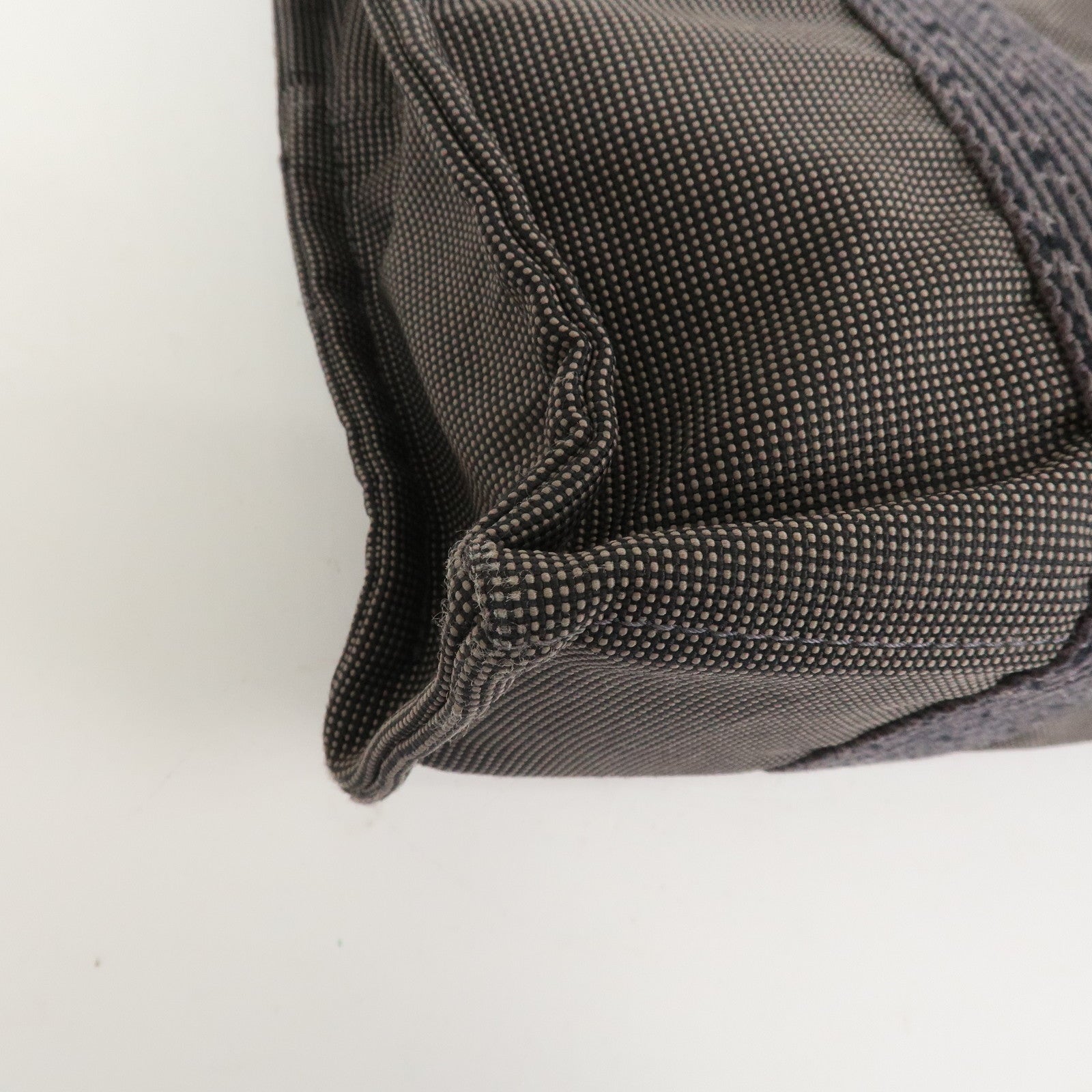 HERMES Herline PM Nylon Canvas Tote Bag Hand Bag Black