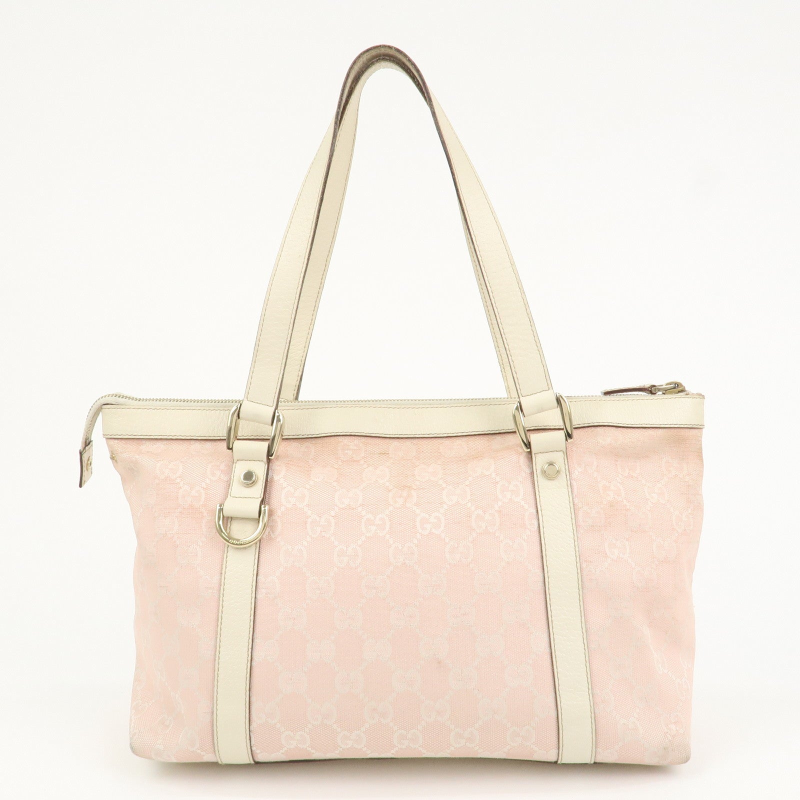 GUCCI Abbey GG Canvas Leather Tote Bag Shoulder Bag Pink 141470