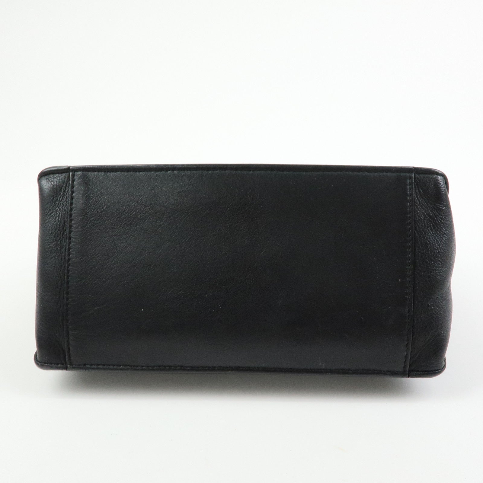 FENDI Flip Leather Suede 2Way Bag Hand Shoulder Bag Black 8BT302