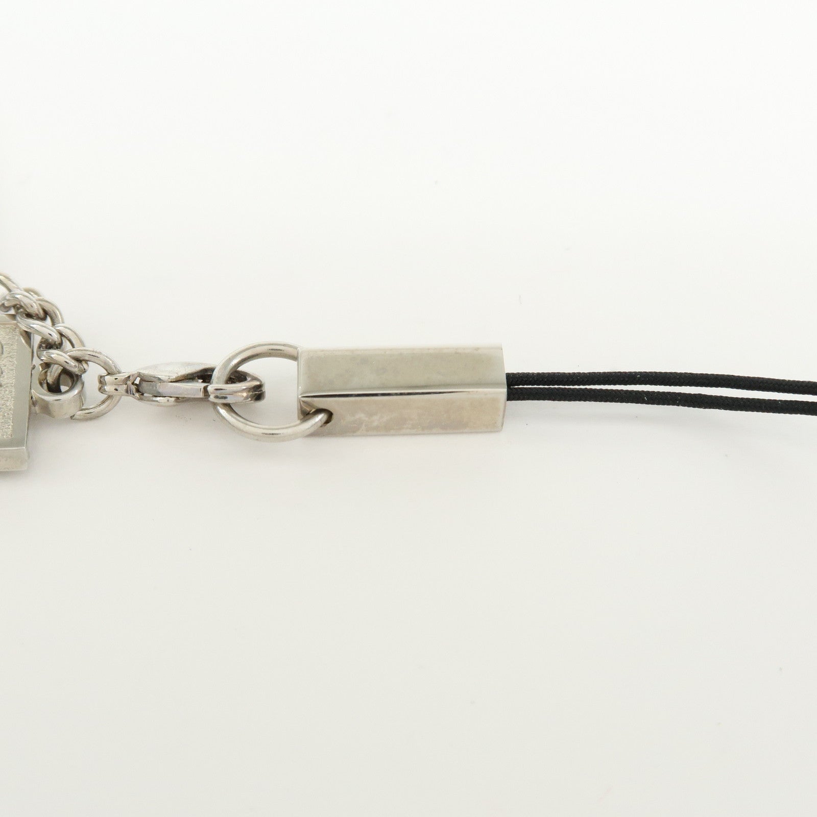LOEWE Anagram Hand Fan Motif Metal Bag Charm Key Chain Silver