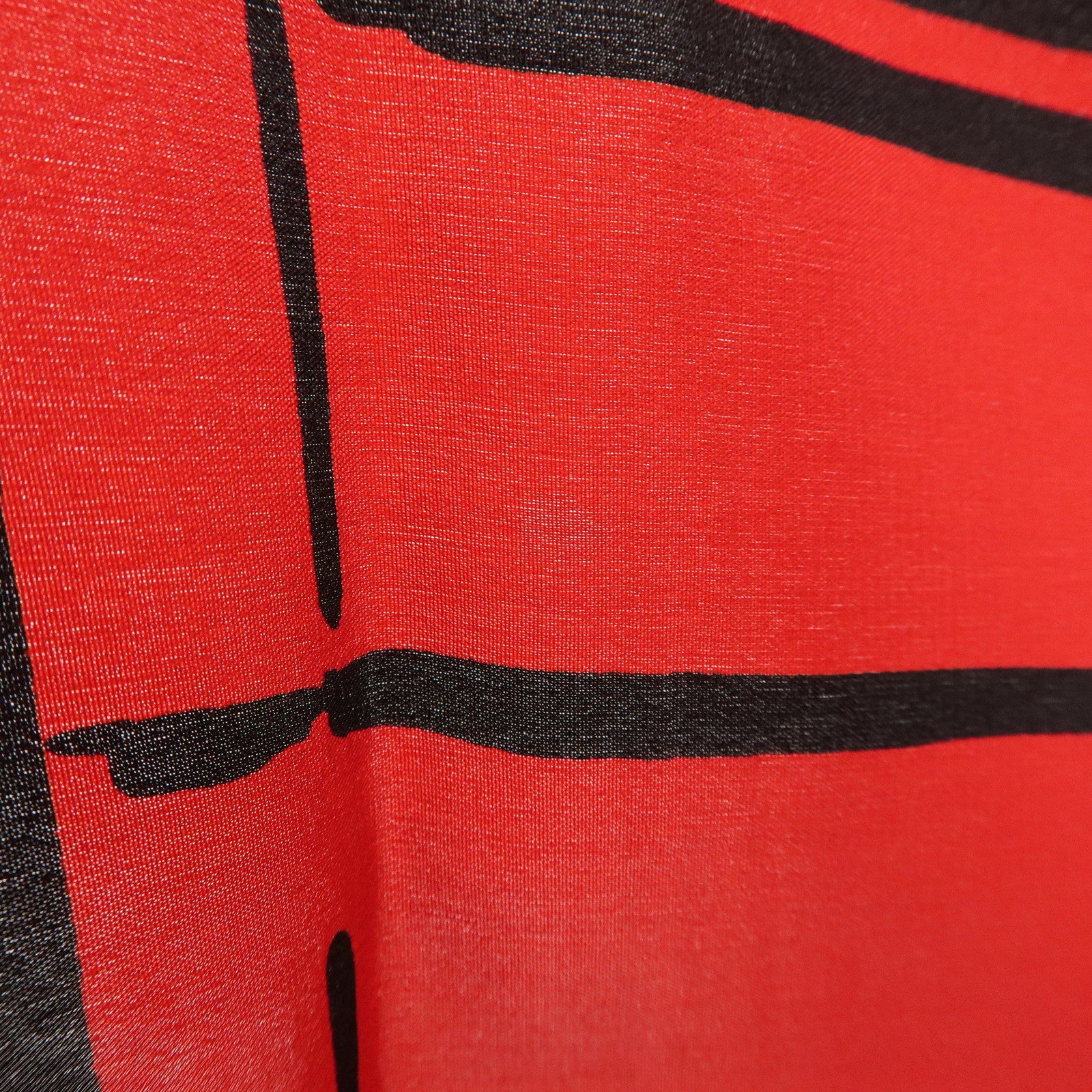 CHANEL Cambon Line Logo Silk 100% Scarf Red Black