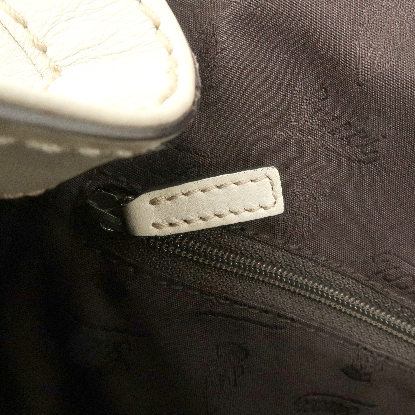 GUCCI Sukey Guccissima Leather Tote Bag Hand Bag Ivory 211944 Used